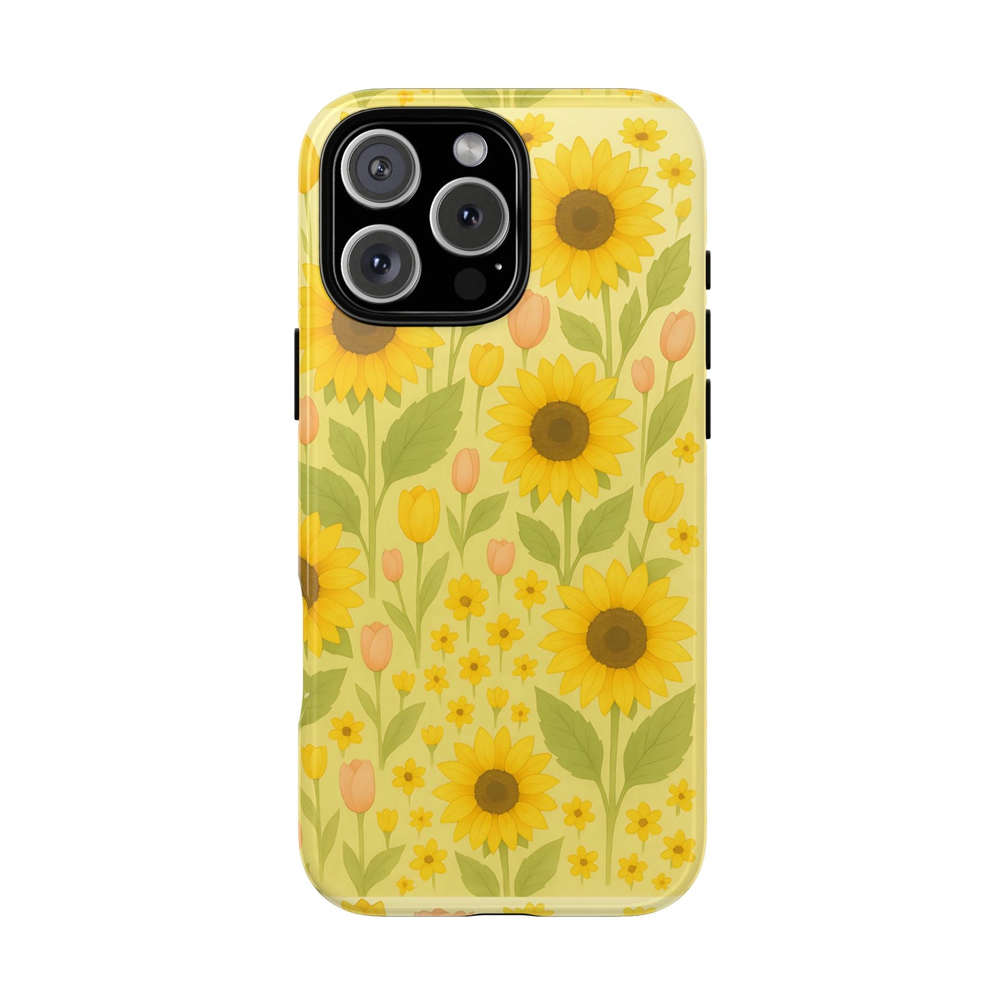 Sunflower Floral Phone Case, Watercolor Botanical Print, Aesthetic Tough Phone Case, Compatible with iPhone, Galaxy, Google