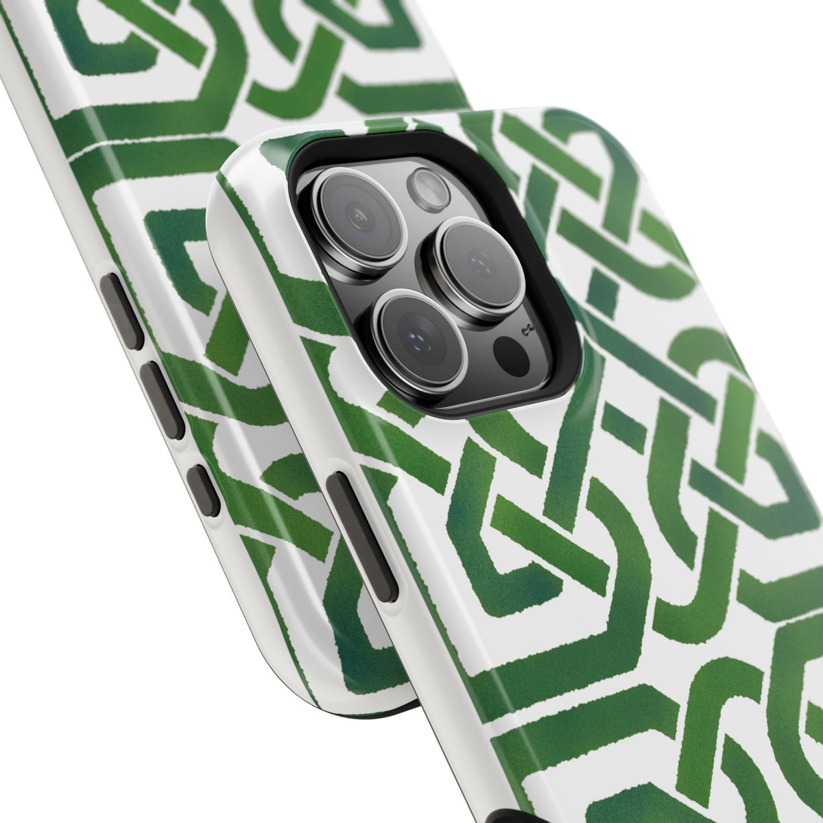 Celtic Knot Magnetic Phone Case, Irish Pattern Phone Cover, Green Heritage Art Style Compatible with iPhone 17, 16, 15, 14, 13