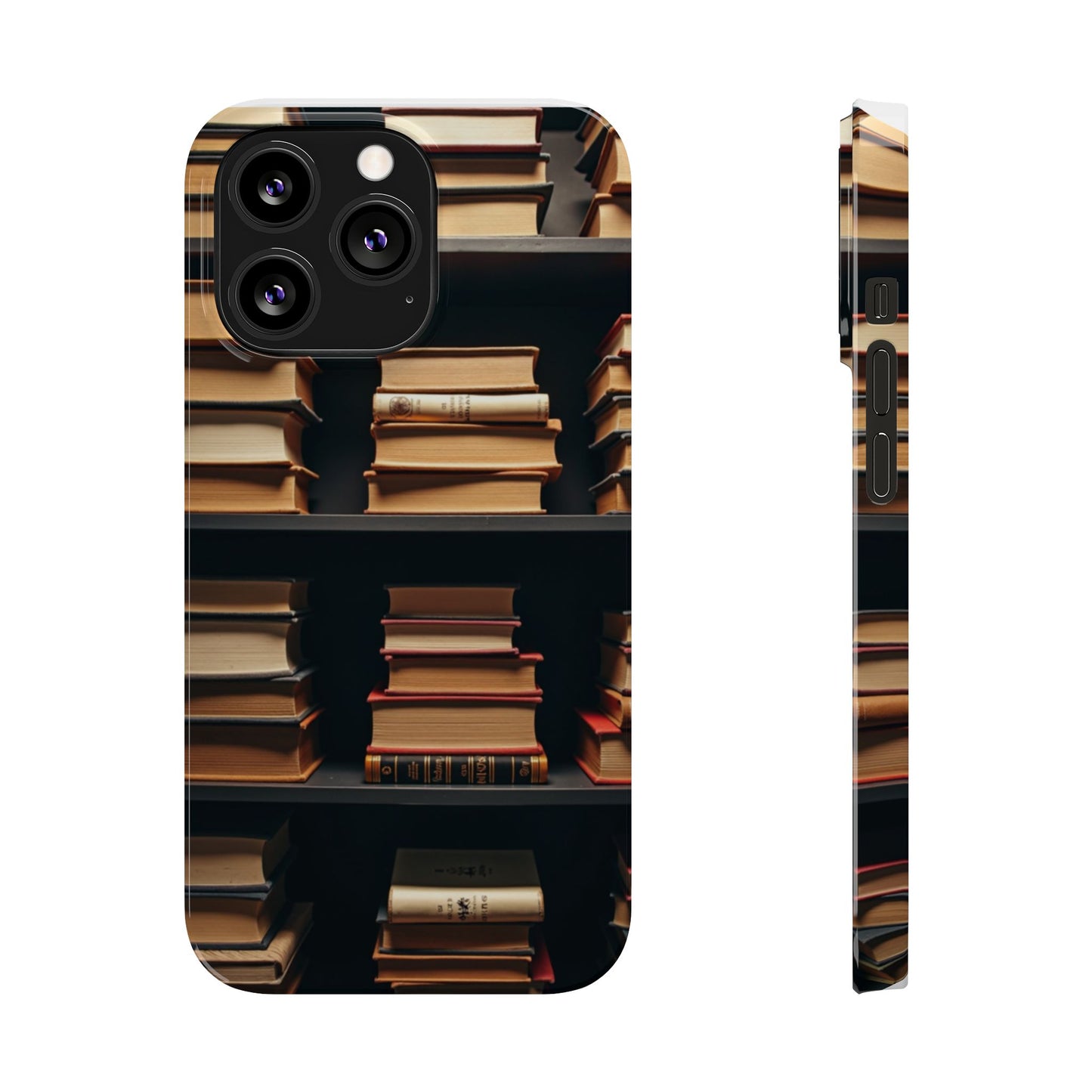 Bookshelf Slim Phone Cases, Literary Gift, Book Lover Accessory, School Supplies, Unique Phone Cover for Readers