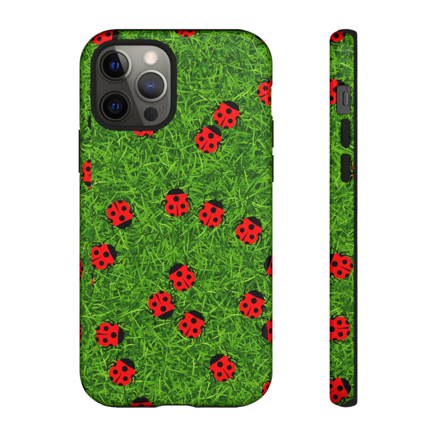 Ladybug Tough Phone Case - Cute Insect Aesthetic, Nature Pattern Art Design, Compatible with iPhone, Galaxy, and Google Phones