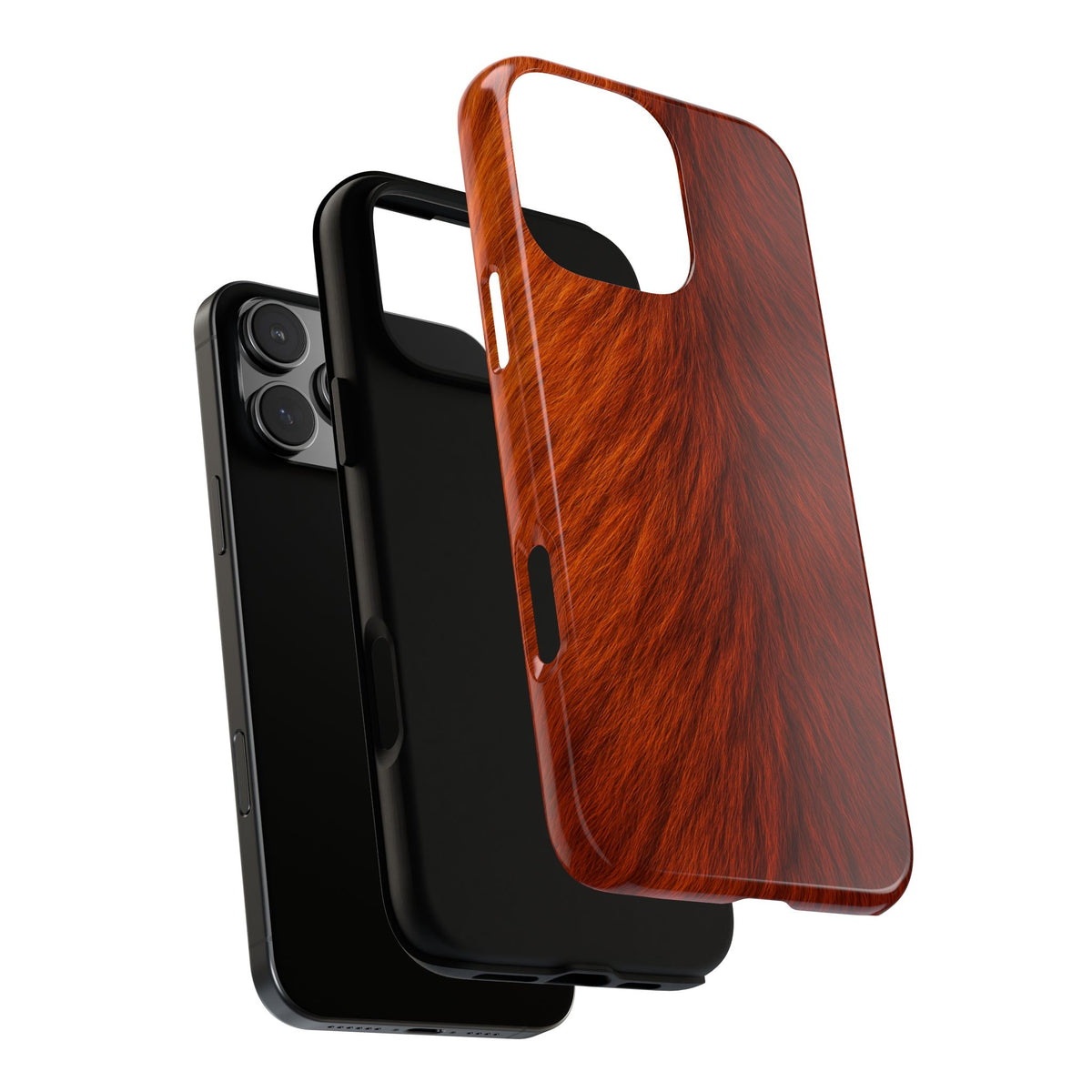 Red Panda Print Tough Phone Case, Animal Print, Protective Faux Skin Style Cover Compatible with iPhone 17, 16, 15, 14, 13, Galaxy, Google