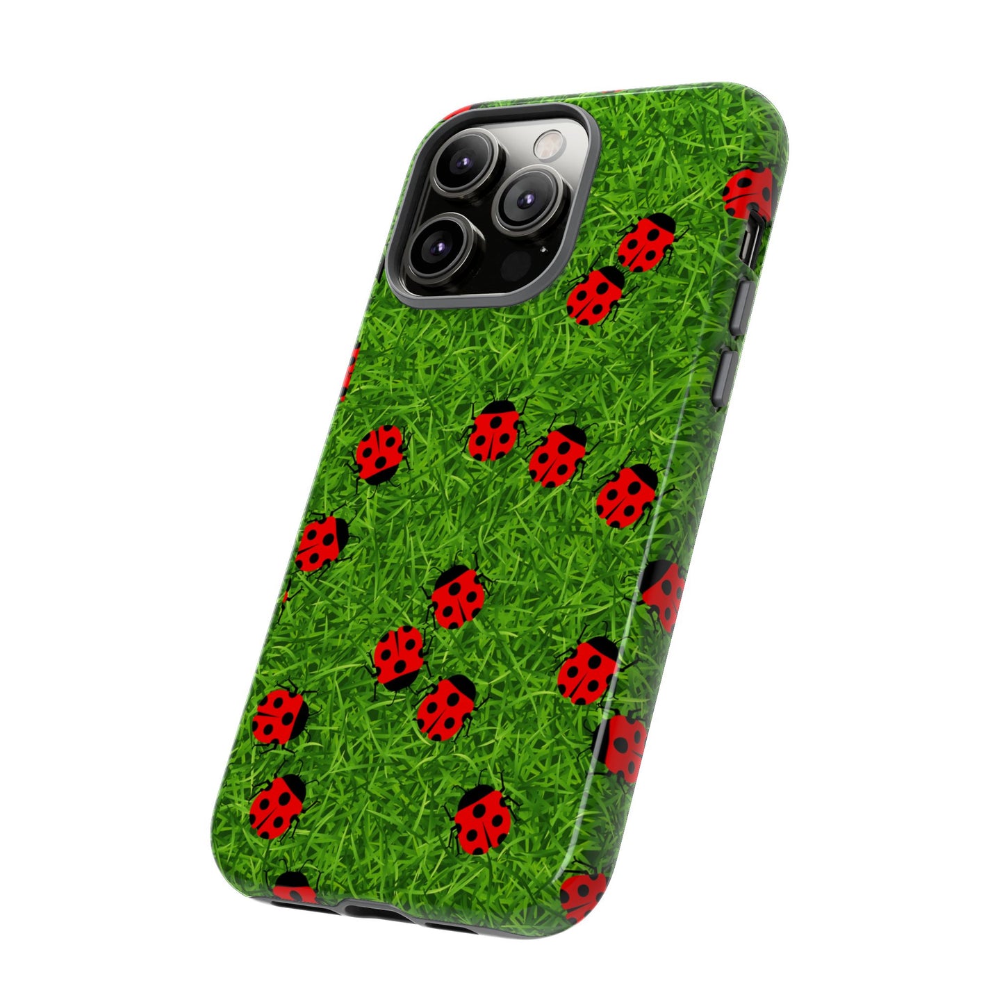 Ladybug Tough Phone Case - Cute Insect Aesthetic, Nature Pattern Art Design, Compatible with iPhone, Galaxy, and Google Phones