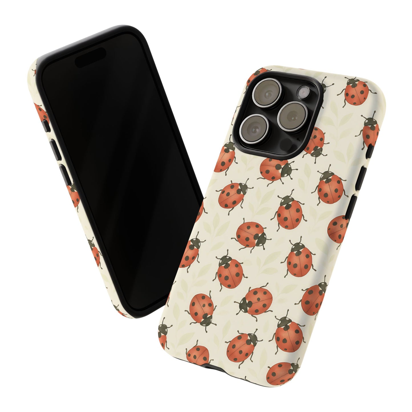 Ladybug Tough Phone Case - Cute Insect Aesthetic, Nature-Inspired Pattern Art, Compatible with iPhone, Galaxy, and Google Phones