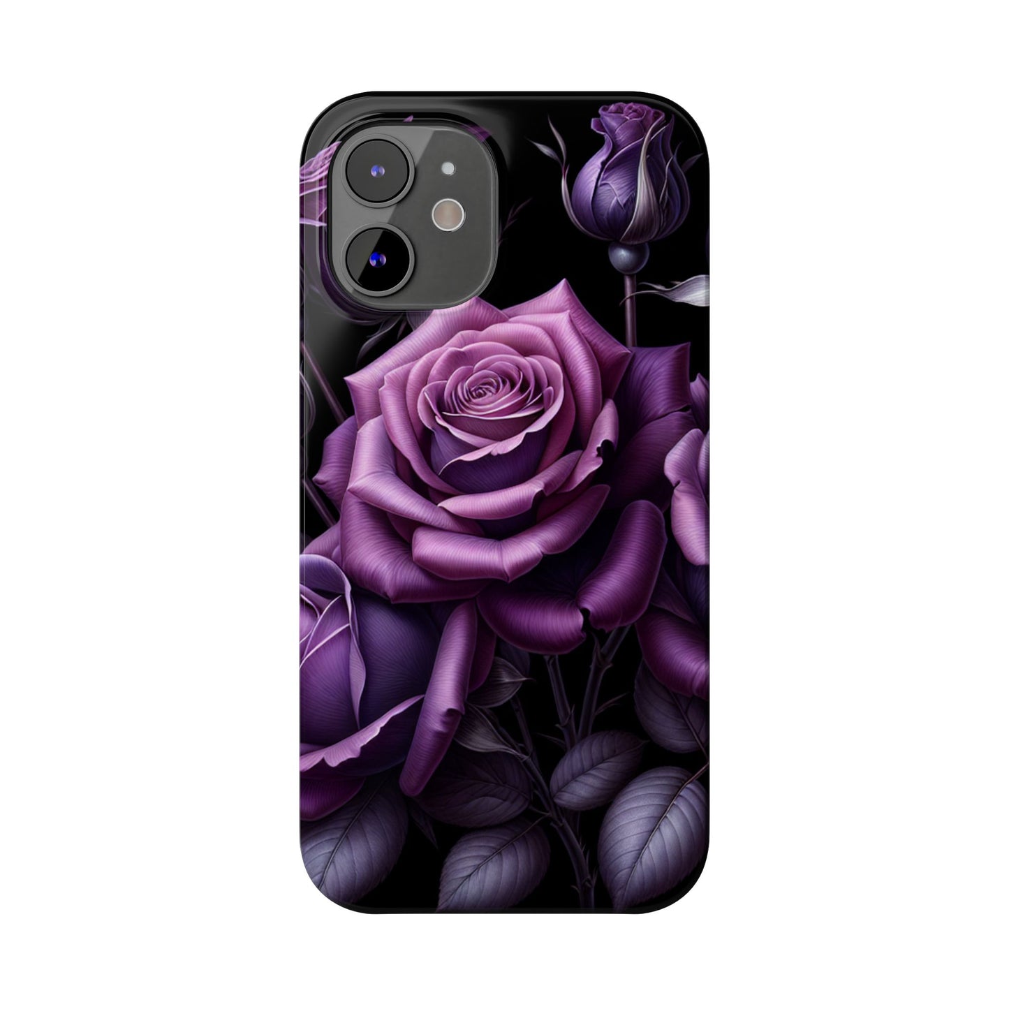 Purple Rose Slim Phone Cases, Floral Phone Cover, Elegant Smartphone Case, Gift for Her, Mother's Day Accessories