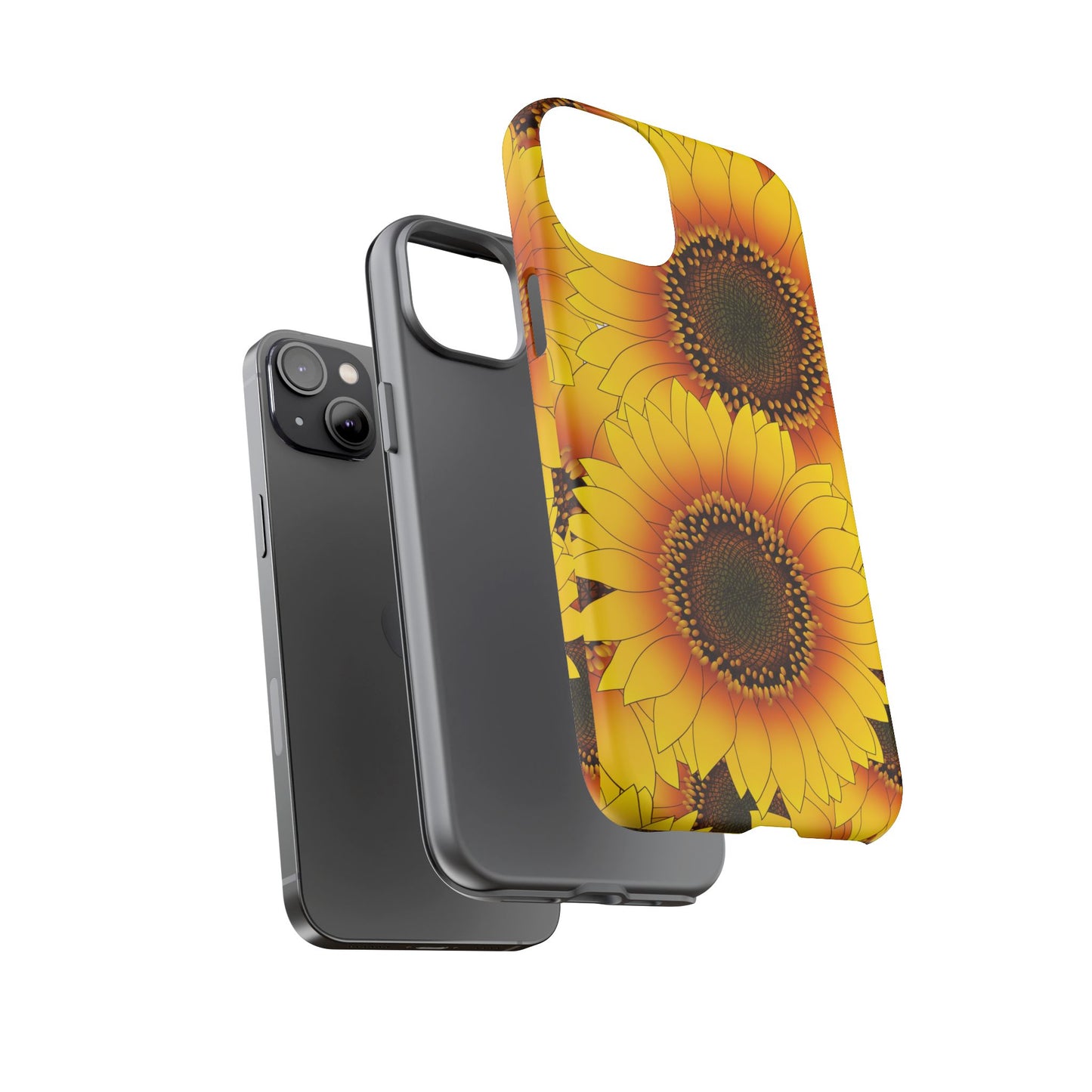 Sunflower Aesthetic Tough Phone Case - Bright Floral Art, Bold Yellow Sunflower Design, Compatible with iPhone, Galaxy, and Google Phones