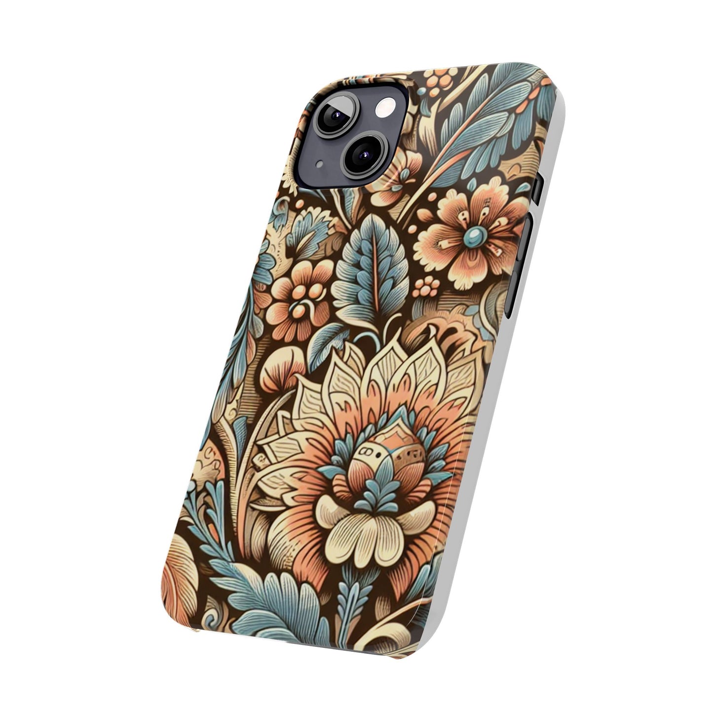 Floral Slim Phone Case, Boho Chic Phone Cover, Stylish Gift for Her, Spring and Summer Accessory, Trendy Phone Protector
