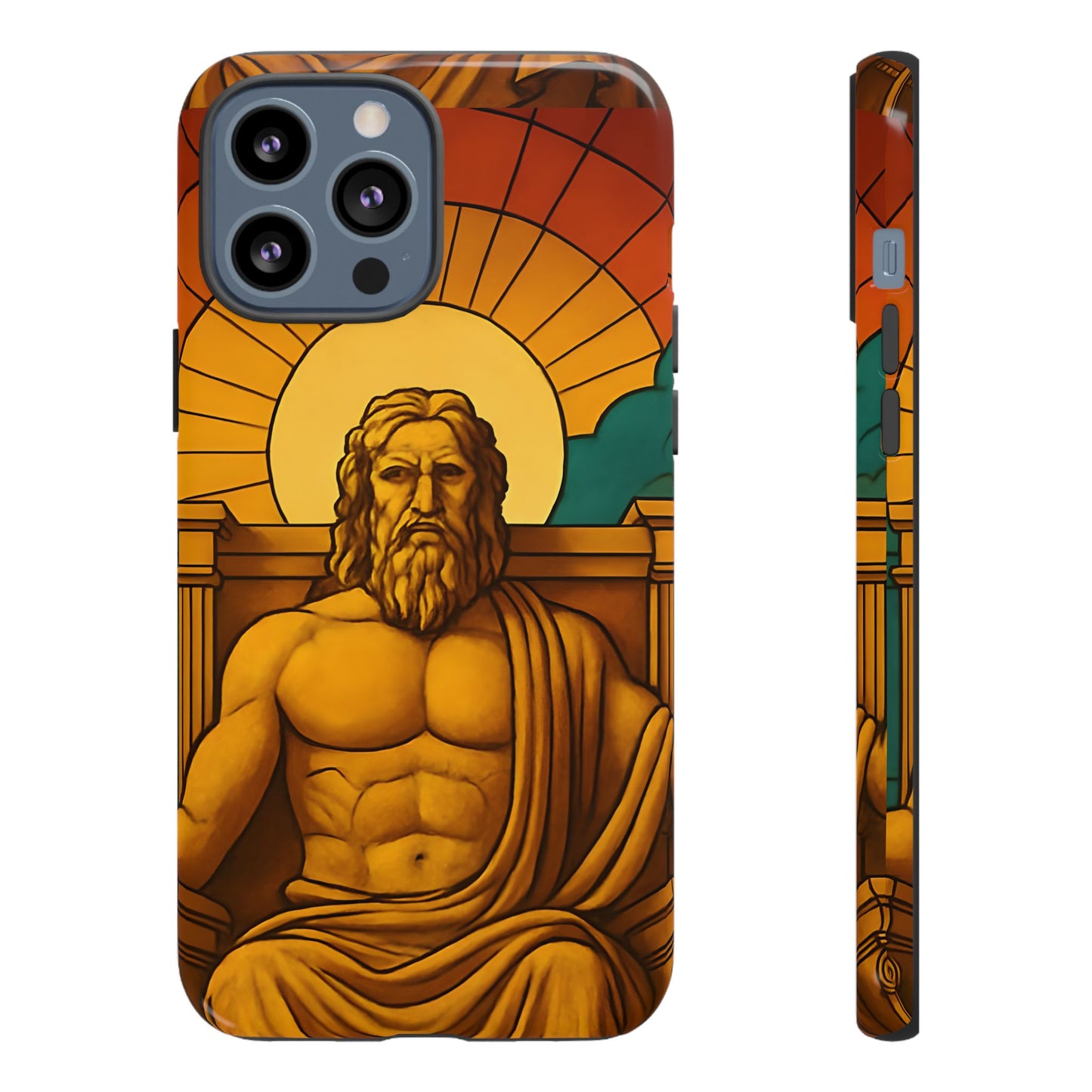 Olympia Zeus Statue Tough Phone Case - Classic Greek Art Design, Historic World Wonder Aesthetic, Compatible with iPhone, Galaxy, and Google