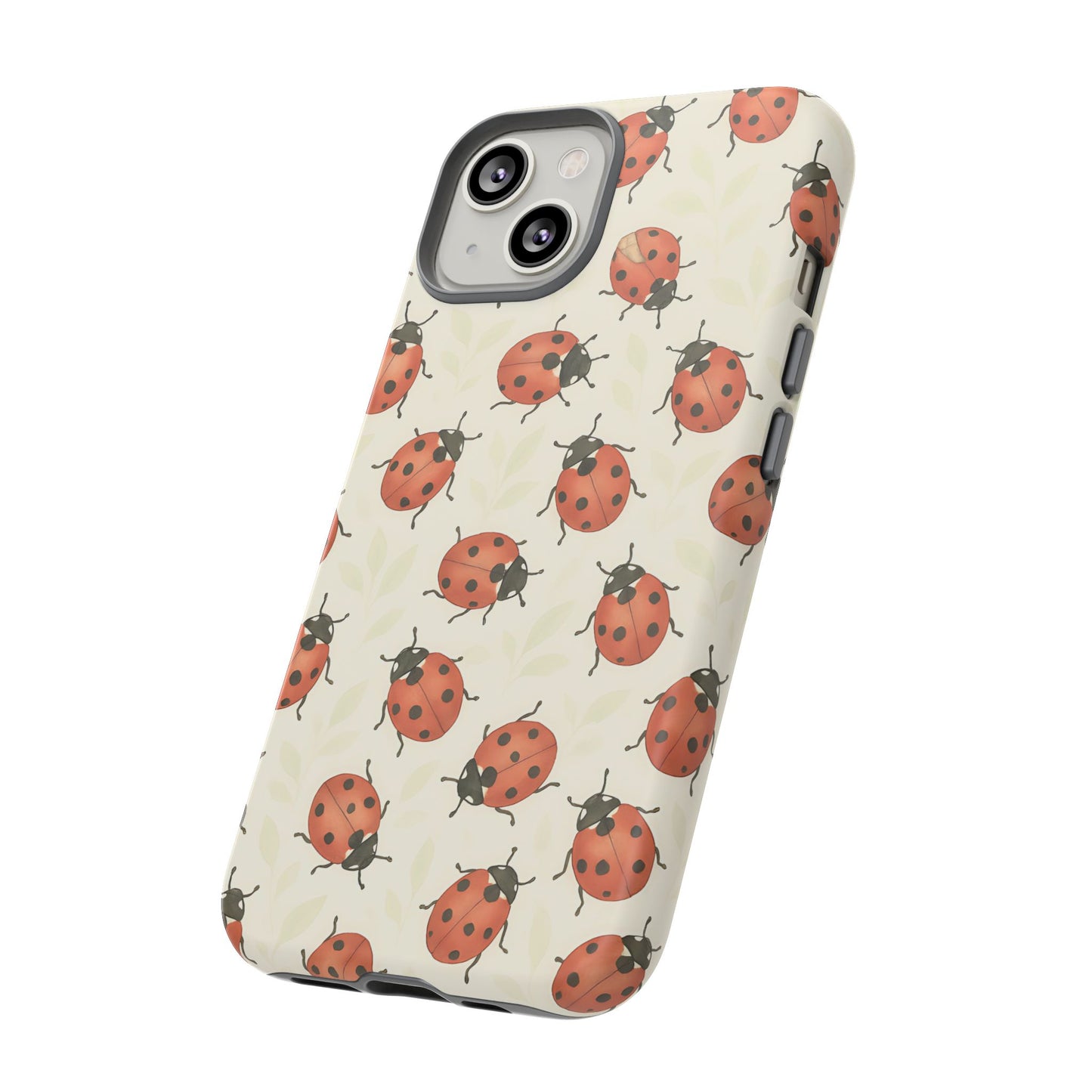 Ladybug Tough Phone Case - Cute Insect Aesthetic, Nature-Inspired Pattern Art, Compatible with iPhone, Galaxy, and Google Phones