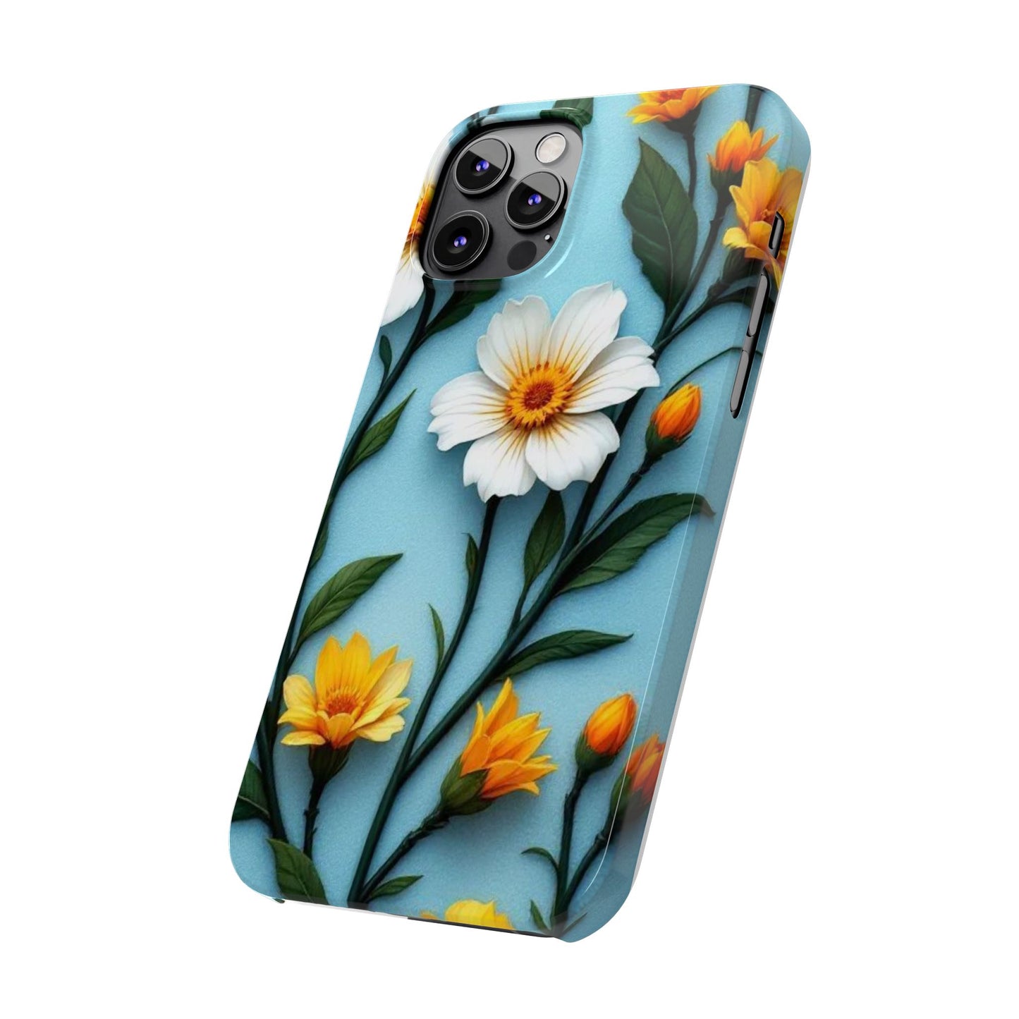 Floral Slim Phone Case, Smartphone Accessories, Gift for Her, Nature Lover Gift, Spring Decor, Cute Phone Cover