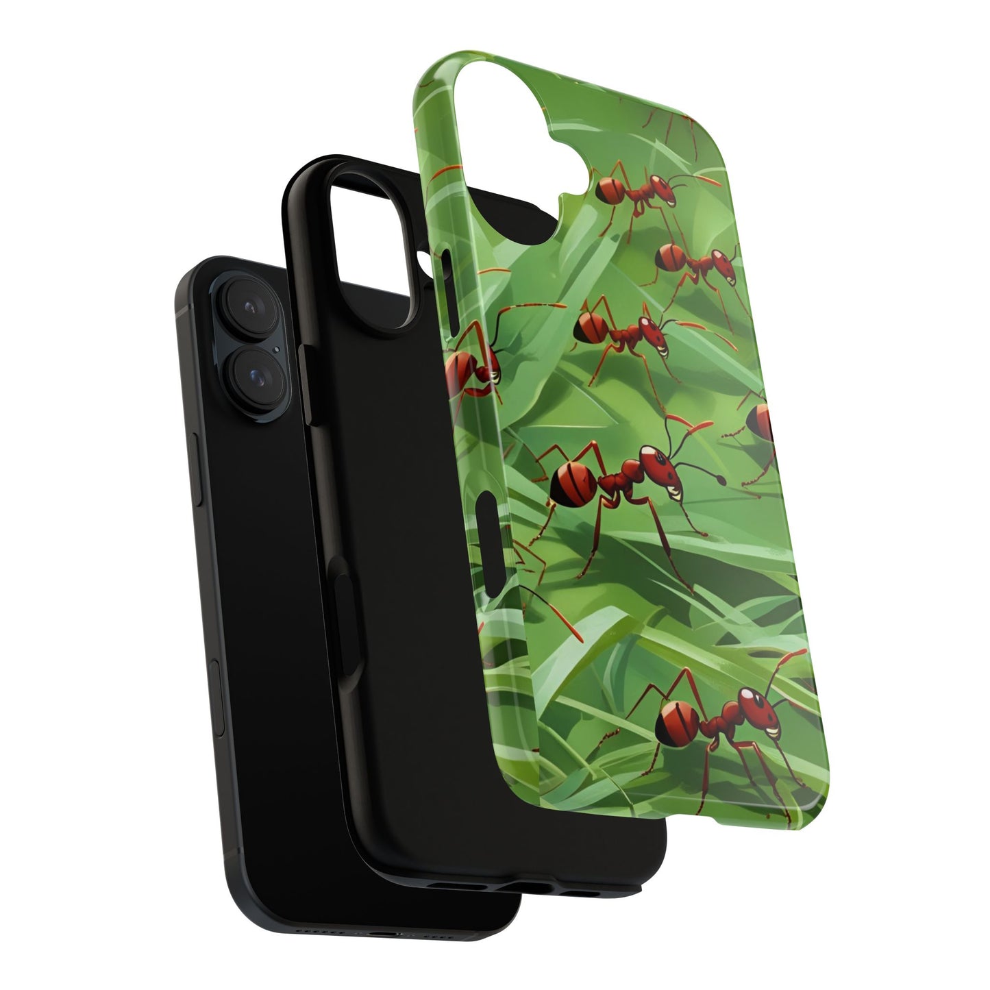 Marching Ant Pattern Tough Phone Case - Realistic Insect Art, Minimalist Nature Aesthetic, Compatible with iPhone, Galaxy, and Google Phones