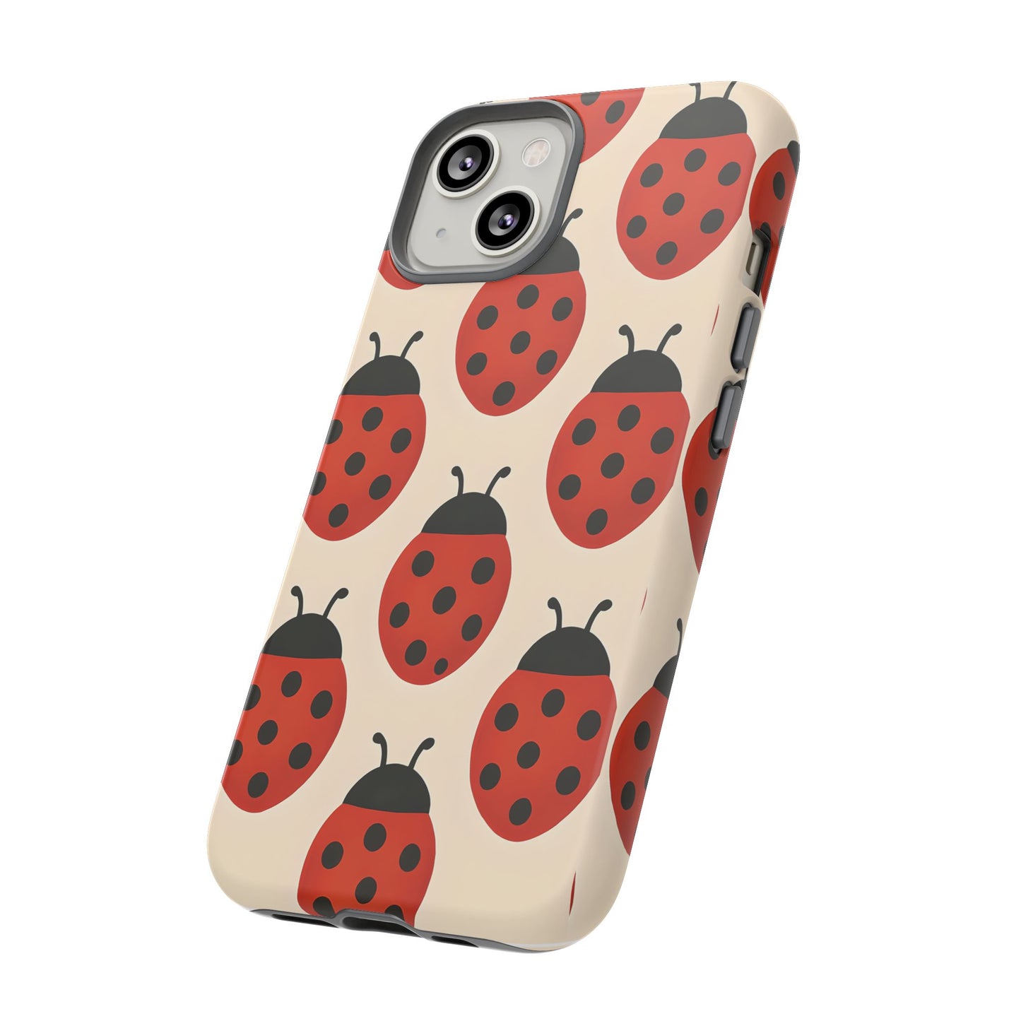 Cute Ladybug Tough Phone Case - Red and Black Insect Pattern, Nature-Inspired Design, Compatible with iPhone, Galaxy, and Google Phones