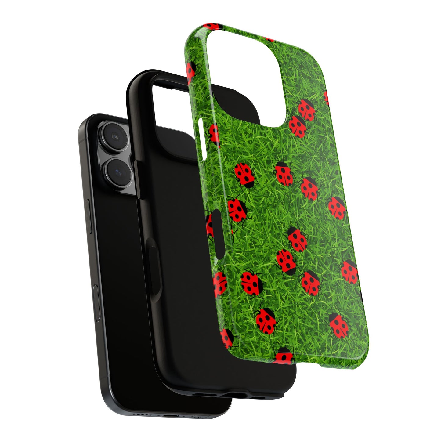 Ladybug Tough Phone Case - Cute Insect Aesthetic, Nature Pattern Art Design, Compatible with iPhone, Galaxy, and Google Phones