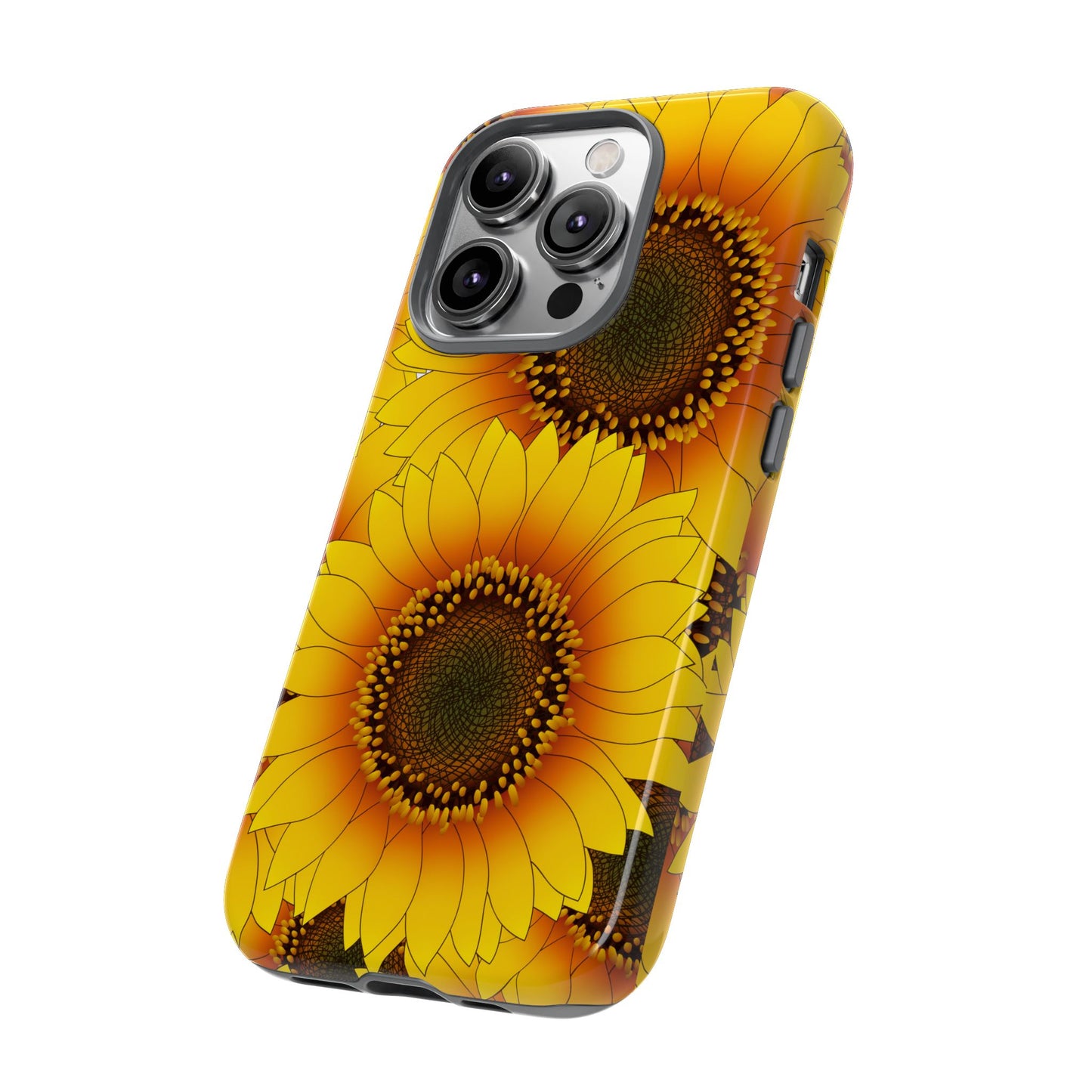 Sunflower Aesthetic Tough Phone Case - Bright Floral Art, Bold Yellow Sunflower Design, Compatible with iPhone, Galaxy, and Google Phones
