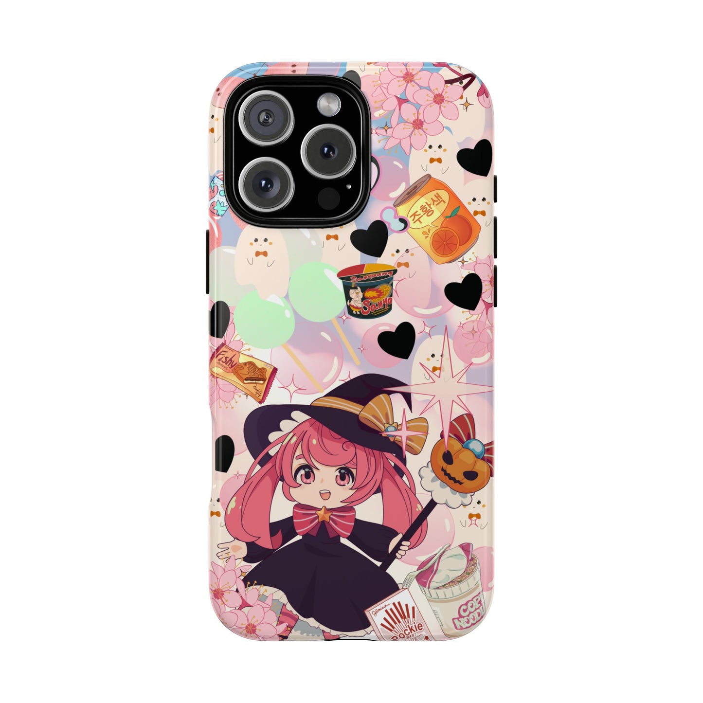 Anime Halloween Phone Case, Kawaii Witch Phone Cover, Cute Spooky Ghost iPhone, Galaxy,  Pixel Case, Pastel Coquette Fall Gift