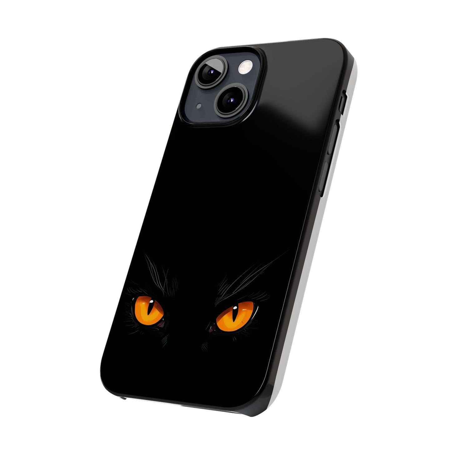 Black Cat Slim Phone Case - Gothic Halloween Aesthetic, Subtle Spookycore Aesthetic, Compatible with iPhone, Galaxy, and Google Phones