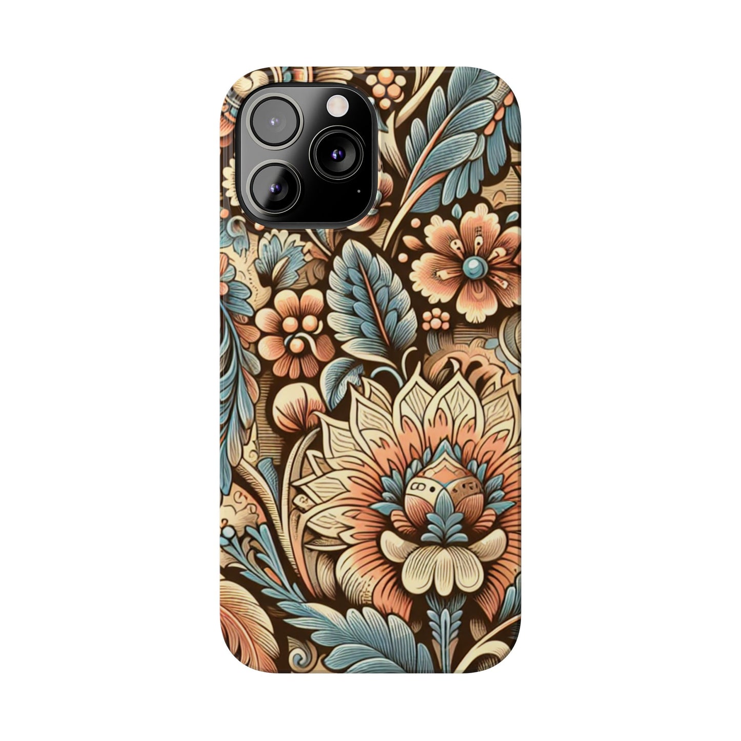 Floral Slim Phone Case, Boho Chic Phone Cover, Stylish Gift for Her, Spring and Summer Accessory, Trendy Phone Protector