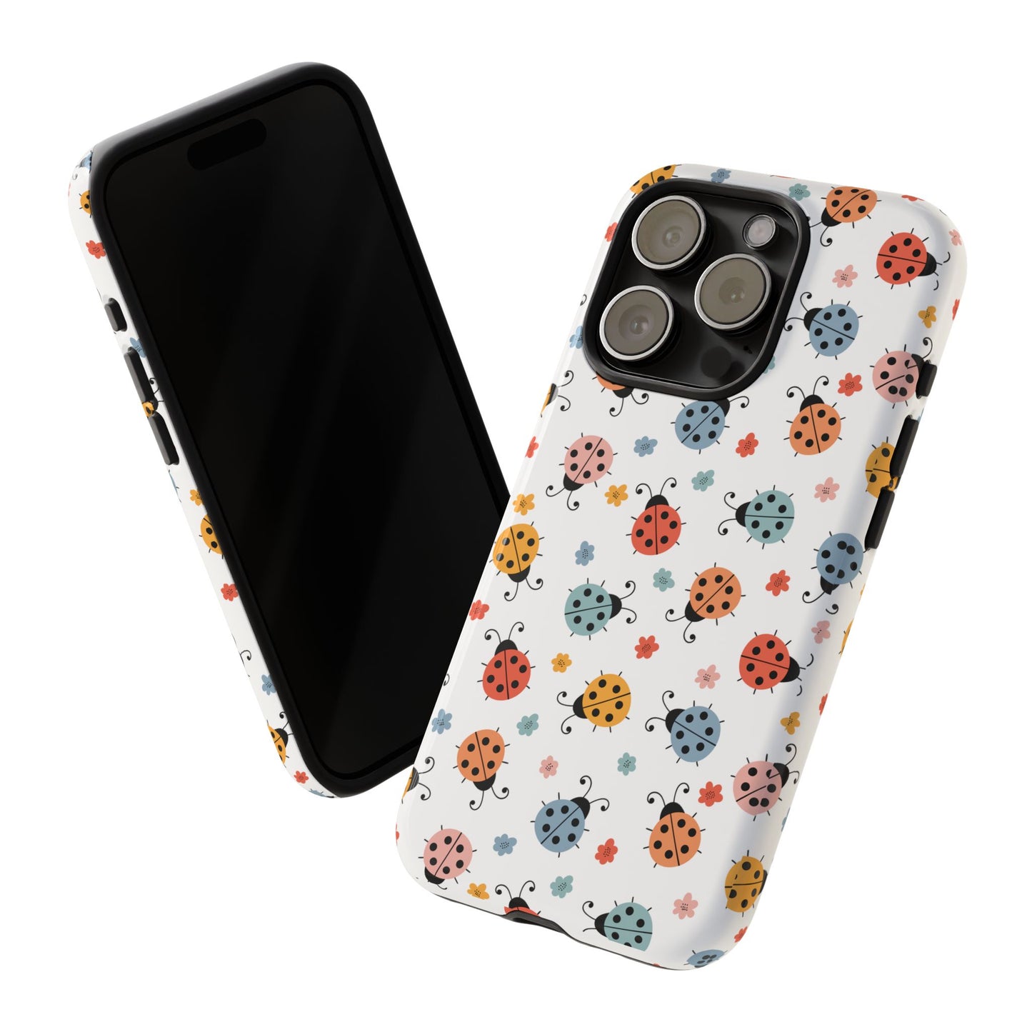 Ladybug Tough Phone Case - Cute Insect Aesthetic, Nature-Inspired Pattern Art, Compatible with iPhone, Galaxy, and Google Phones