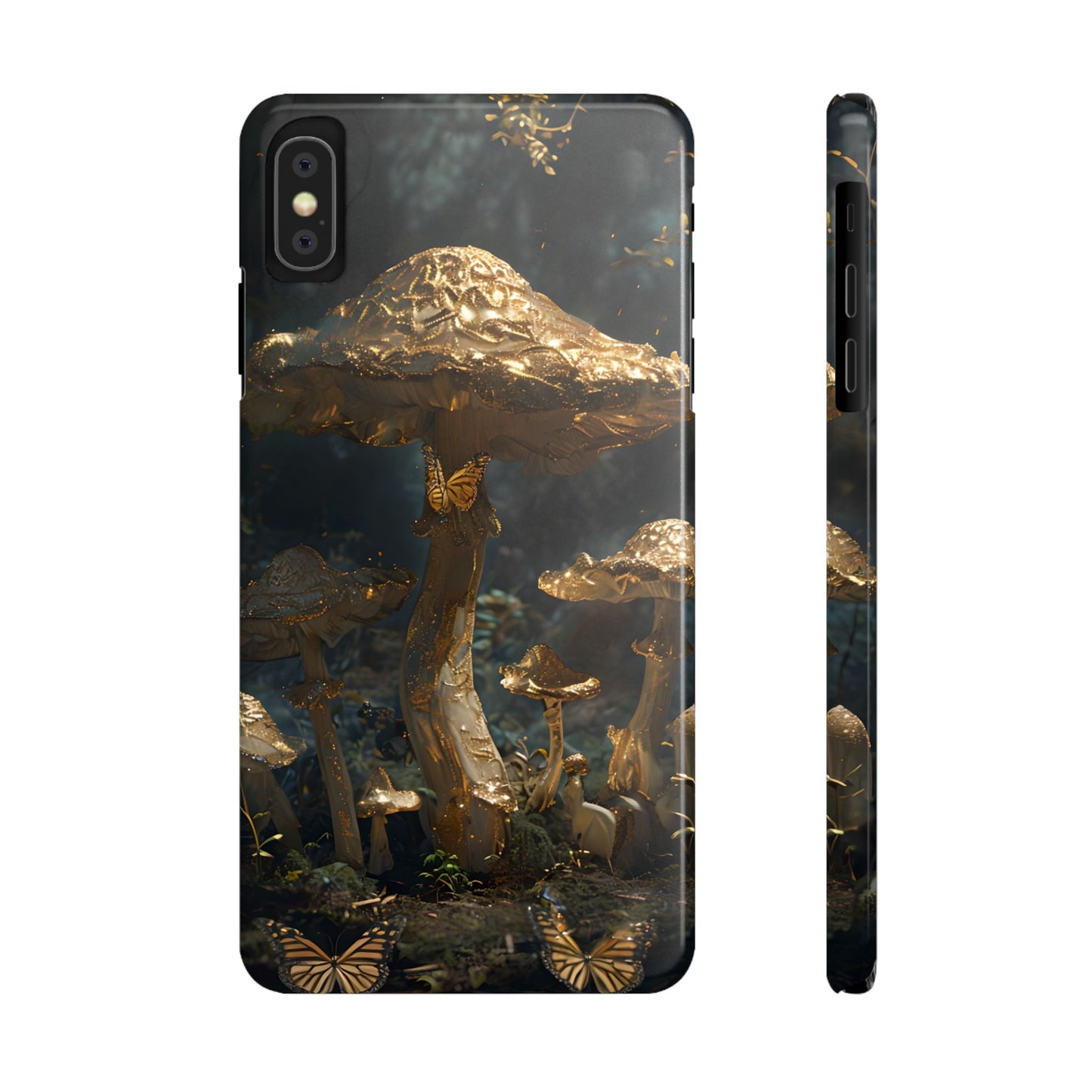 Enchanted Forest Slim Phone Cases, Fantasy Phone Cover, Mushroom Design, Nature Lover Gift, Boho Chic Cell Phone Case