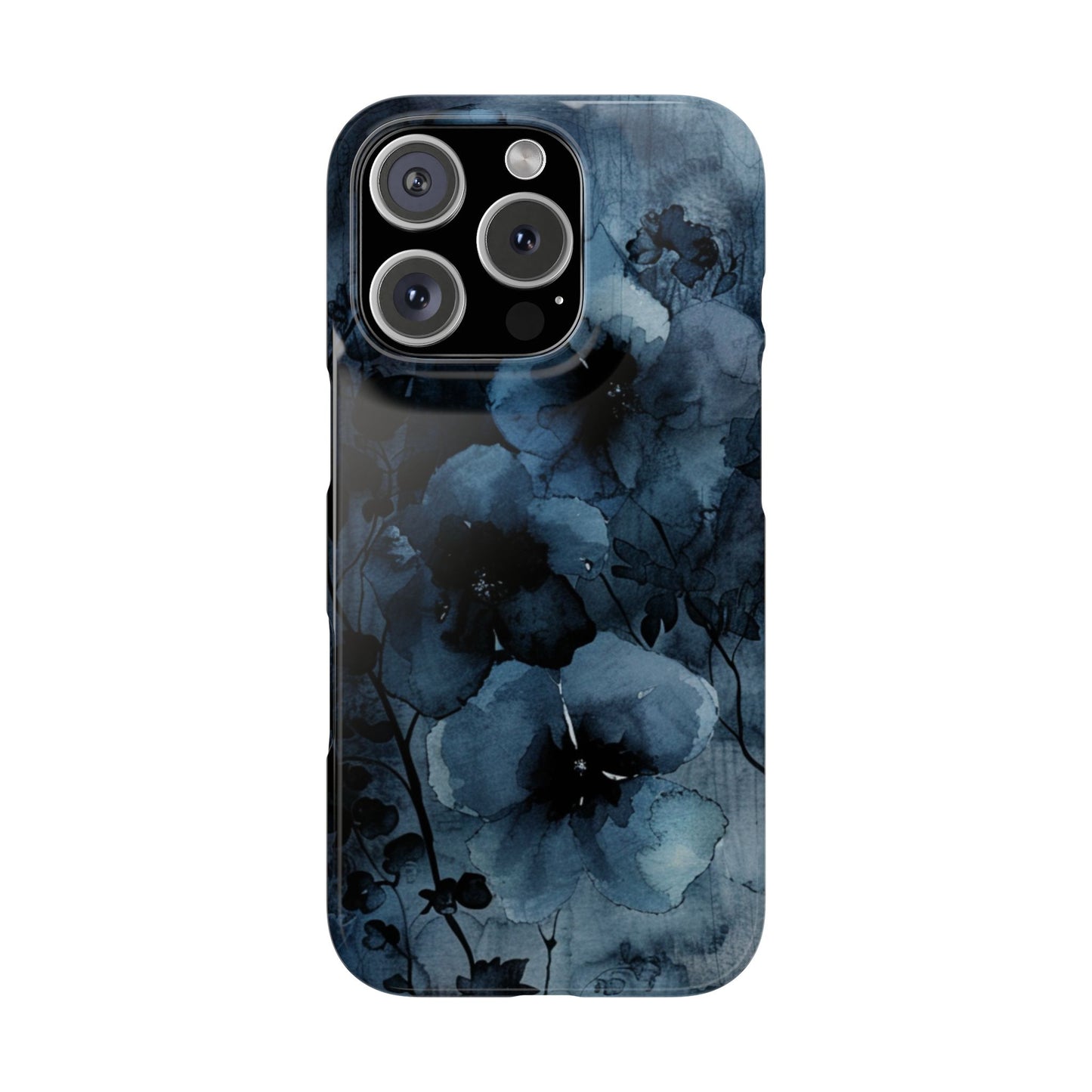 Elegant Floral Slim Phone Cases | Trendy Phone Cover, Blue Flower Design, Gift for Her, Stylish Mobile Case, Floral Accessories