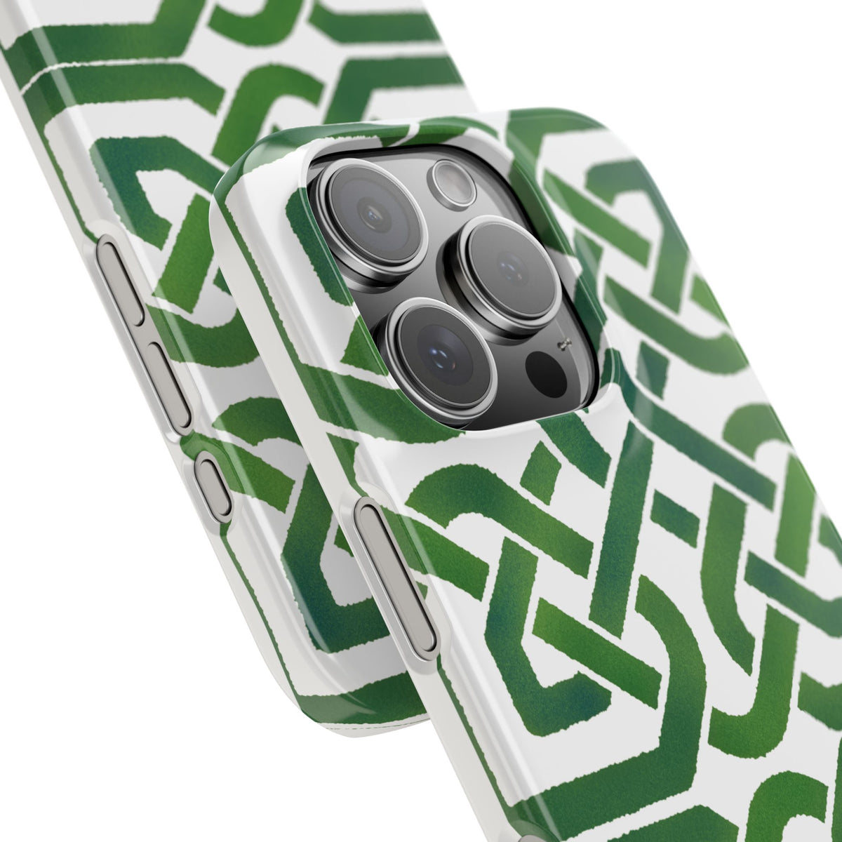 Celtic Knot Slim Phone Case, Irish Pattern Phone Cover, Green Heritage Art Style Compatible with iPhone 17, 16, 15, 14, 13, 12, 11