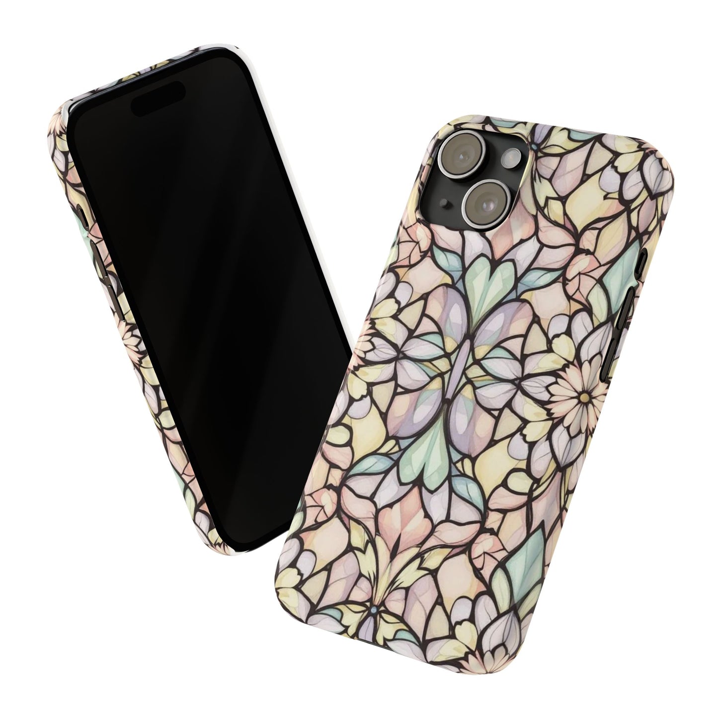 Floral Pattern Slim Phone Case - Perfect Gift for Nature Lovers, Stylish Accessory, Mobile Protection, Unique Design, Spring Vibes