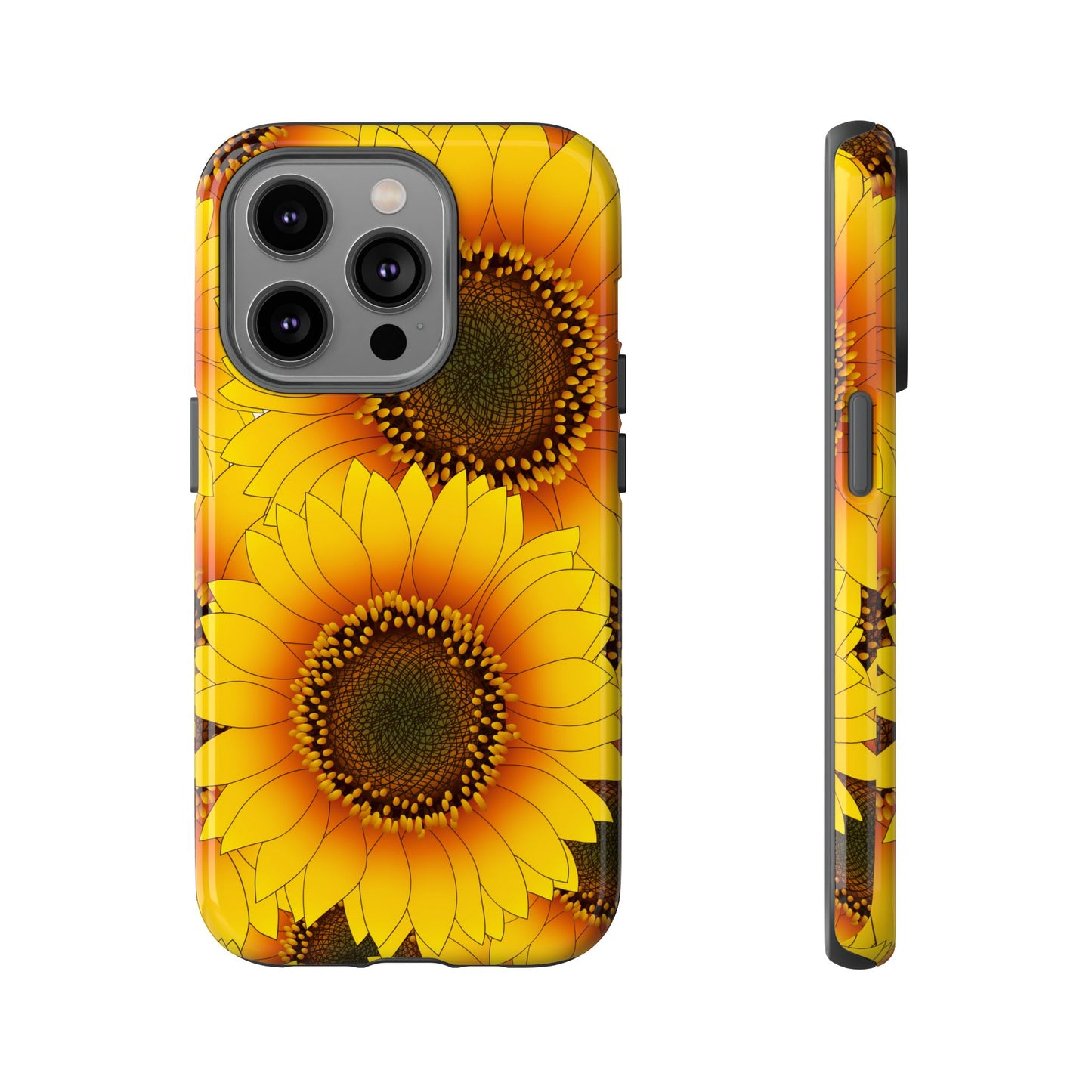 Sunflower Aesthetic Tough Phone Case - Bright Floral Art, Bold Yellow Sunflower Design, Compatible with iPhone, Galaxy, and Google Phones