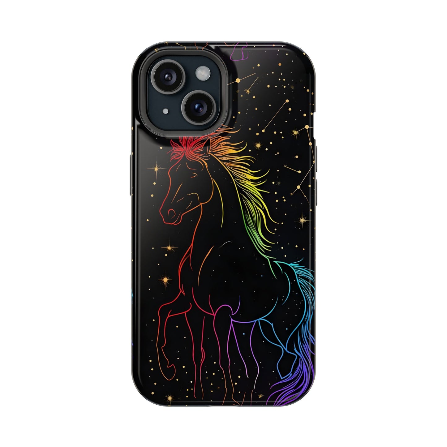 Year of the Horse Neon Art Magnetic Phone Case, Chinese Zodiac 2026 Design, compatible with iPhone 17 16 15 14 13