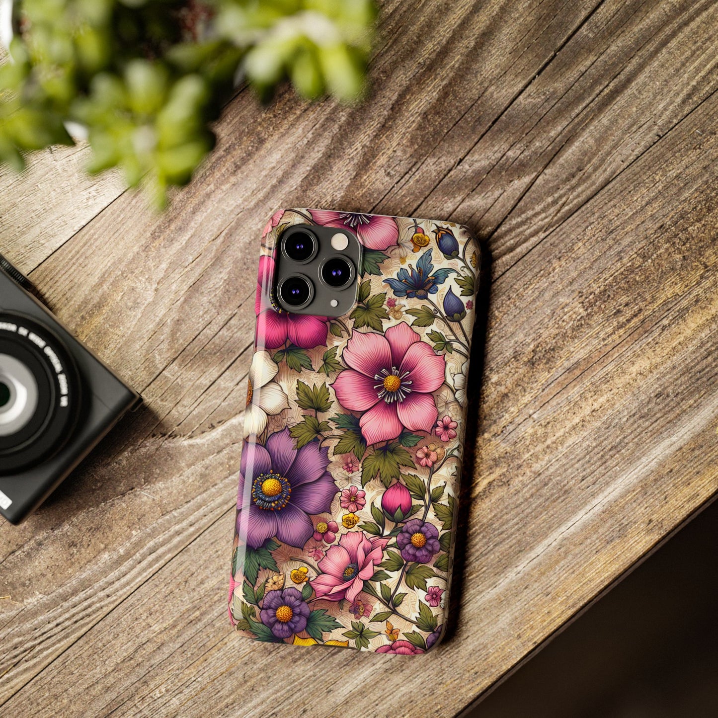 Floral Slim Phone Case - Vibrant Flower Design, Unique Floral iPhone Cover, Flower Phone Case, Gift for Her, Stylish Accessories