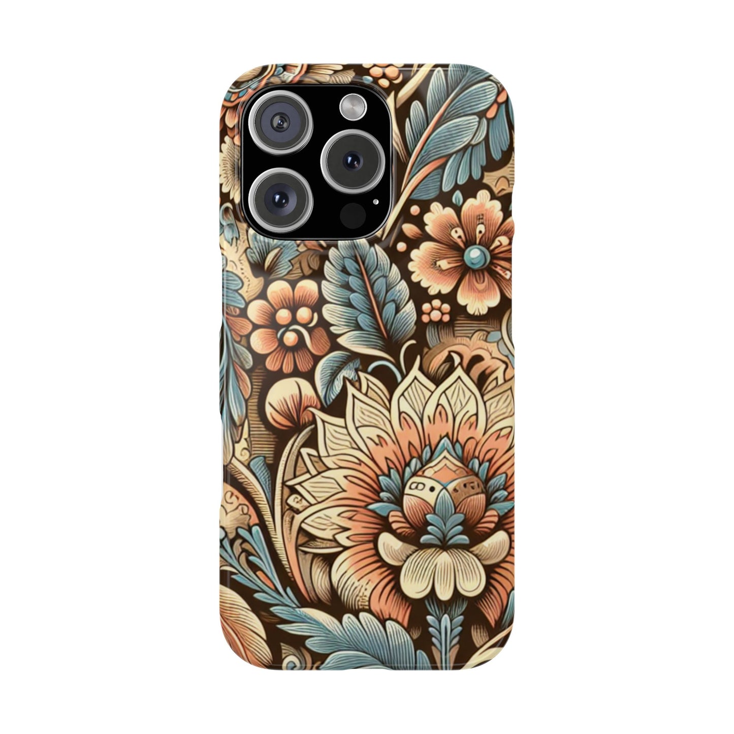 Floral Slim Phone Case, Boho Chic Phone Cover, Stylish Gift for Her, Spring and Summer Accessory, Trendy Phone Protector
