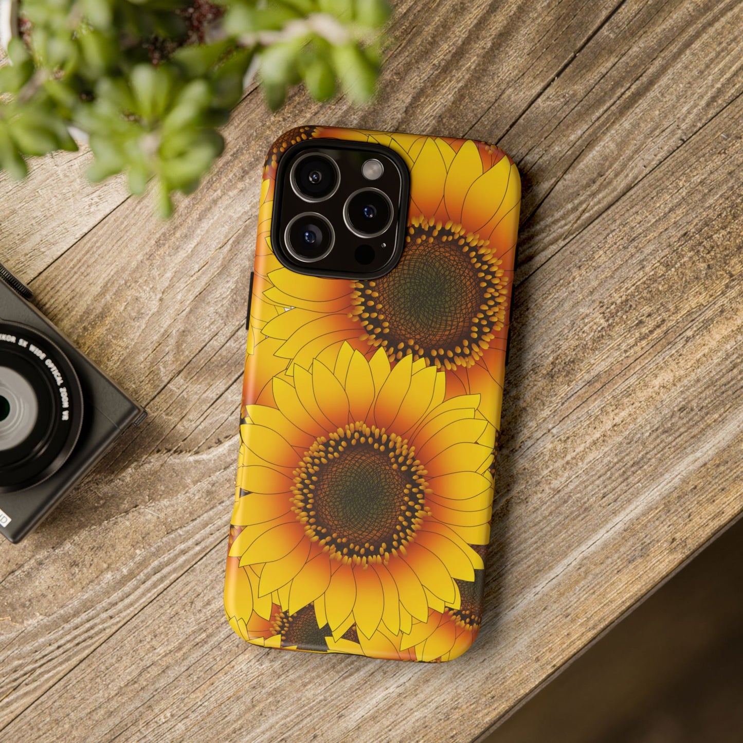 Sunflower Aesthetic Tough Phone Case - Bright Floral Art, Bold Yellow Sunflower Design, Compatible with iPhone, Galaxy, and Google Phones