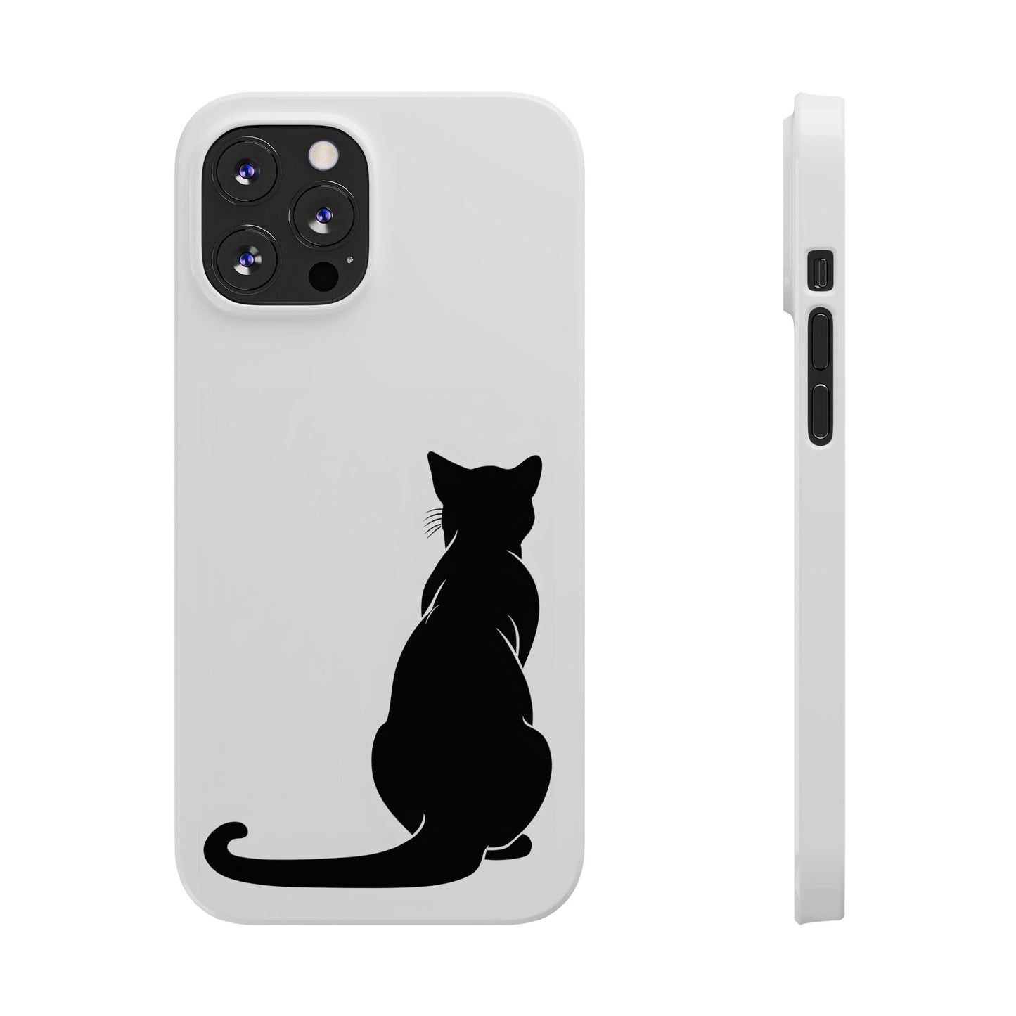 Black Cat Halloween Slim Phone Case Coquette, Creepy Cute Gift for Her, Goth Coquette Spooky Case, Compatible with iPhone, Galaxy, Google