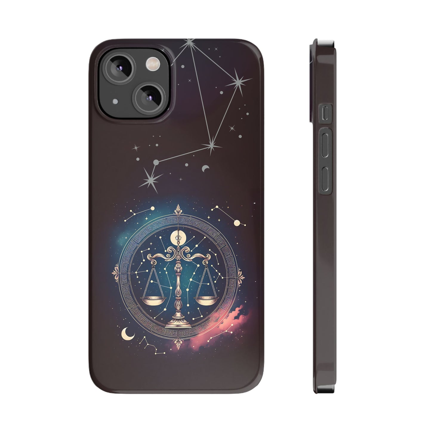 Libra Zodiac Slim Phone Case Astrology Gift for Her, Celestial Star Sign Cover, Birthday Gift, Compatible with iPhone 17, 16, 15, 14, 13, 12, 11