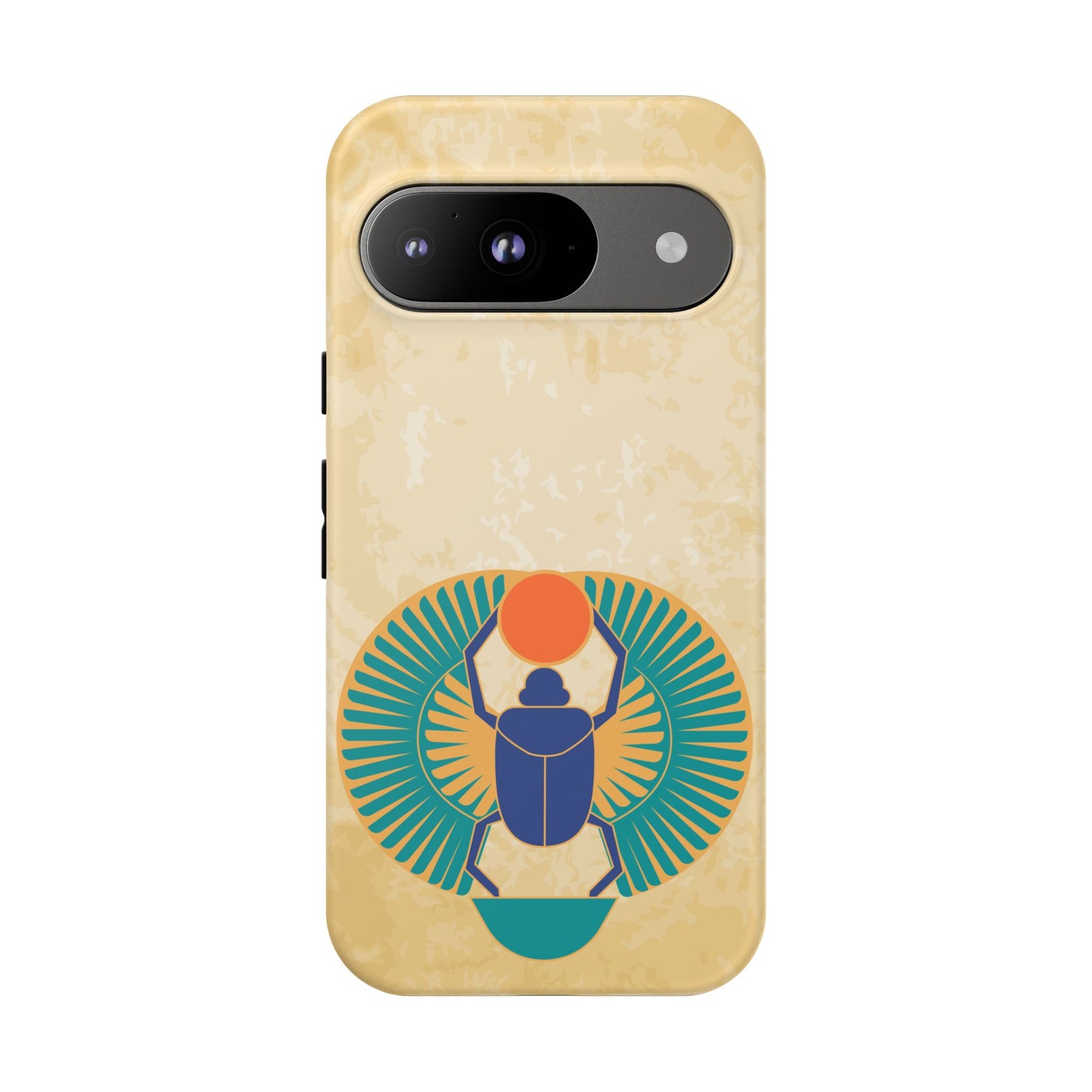 Ancient Egyptian Scarab Beetle Tough Phone Case - Symbol of Rebirth Design, Mythological Art, Compatible with iPhone, Galaxy, and Google