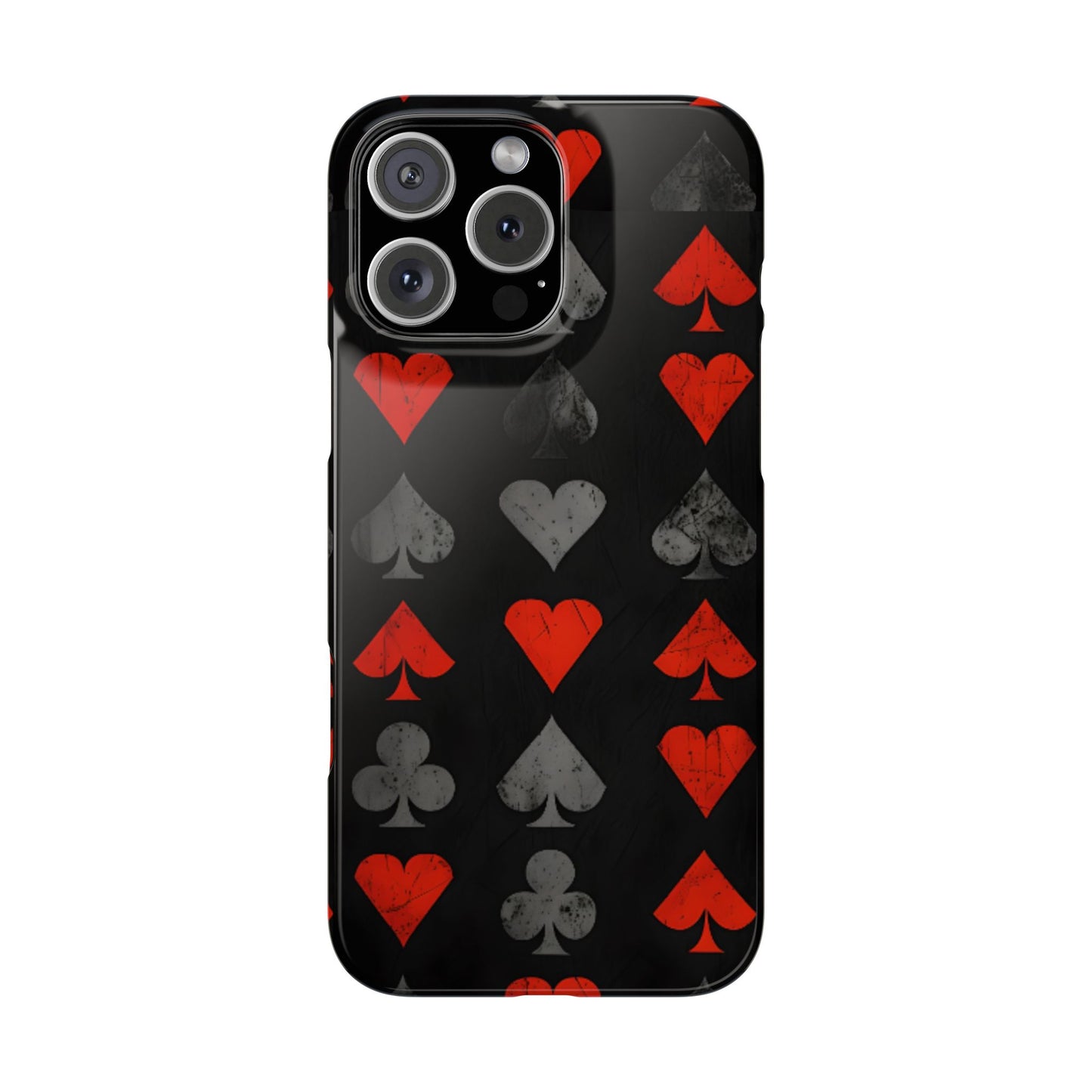 Alice in Wonderland Slim Phone Case, Dark Fantasy Card Suits Phone Cover, Compatible with iPhone 17, 16, 15, 14, 13