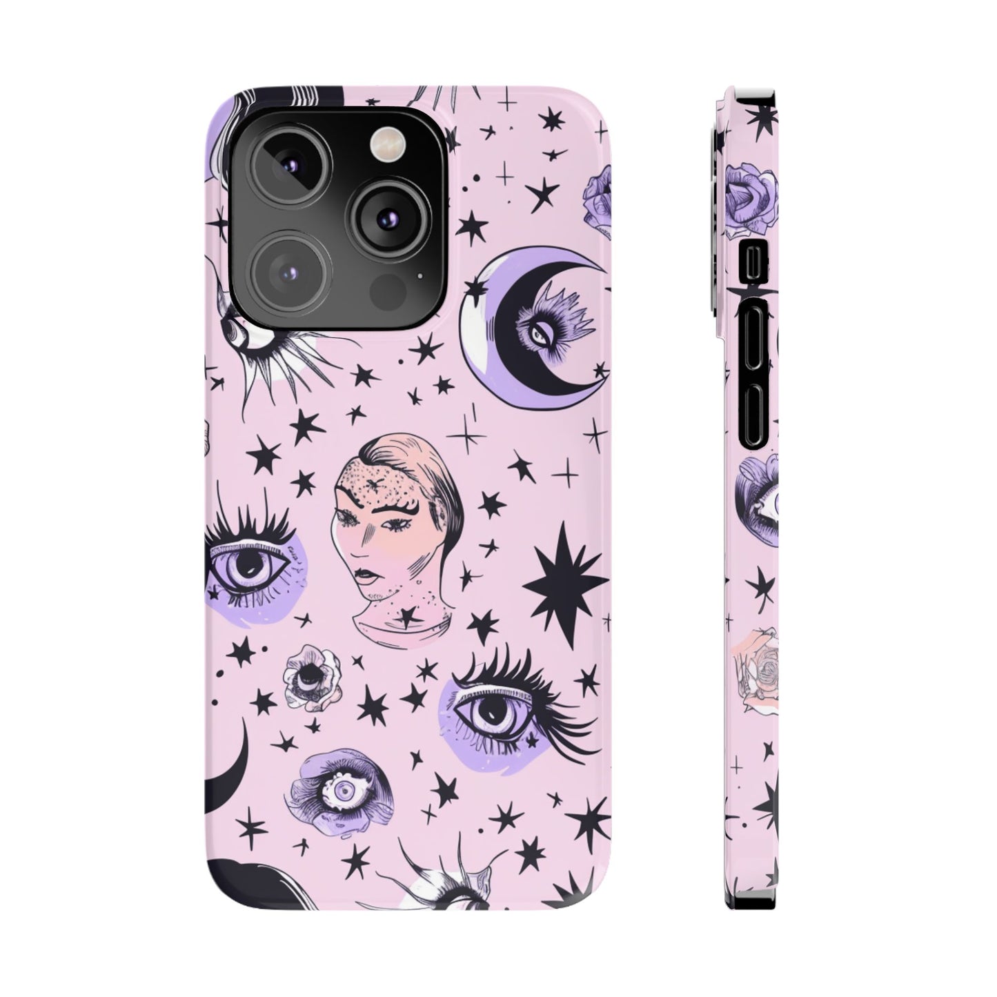 Celestial Slim Phone Cases - Stylish Cosmic Design, Personalized Phone Protectors, Astrology Gifts, Unique Phone Accessories, Moon & Stars