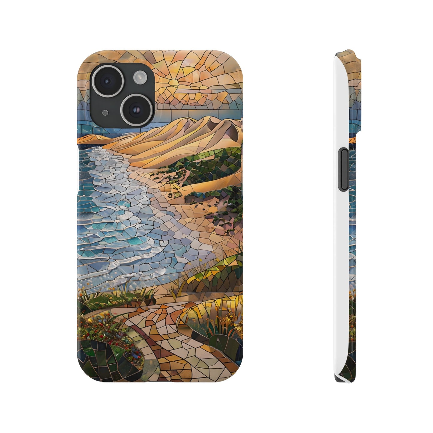 Indiana Dunes National Park Michigan Slim Phone Case, Mosaic Phone Case, East U.S. Nature Art, Coastal Chic, Ocean Lovers, Nature Inspired
