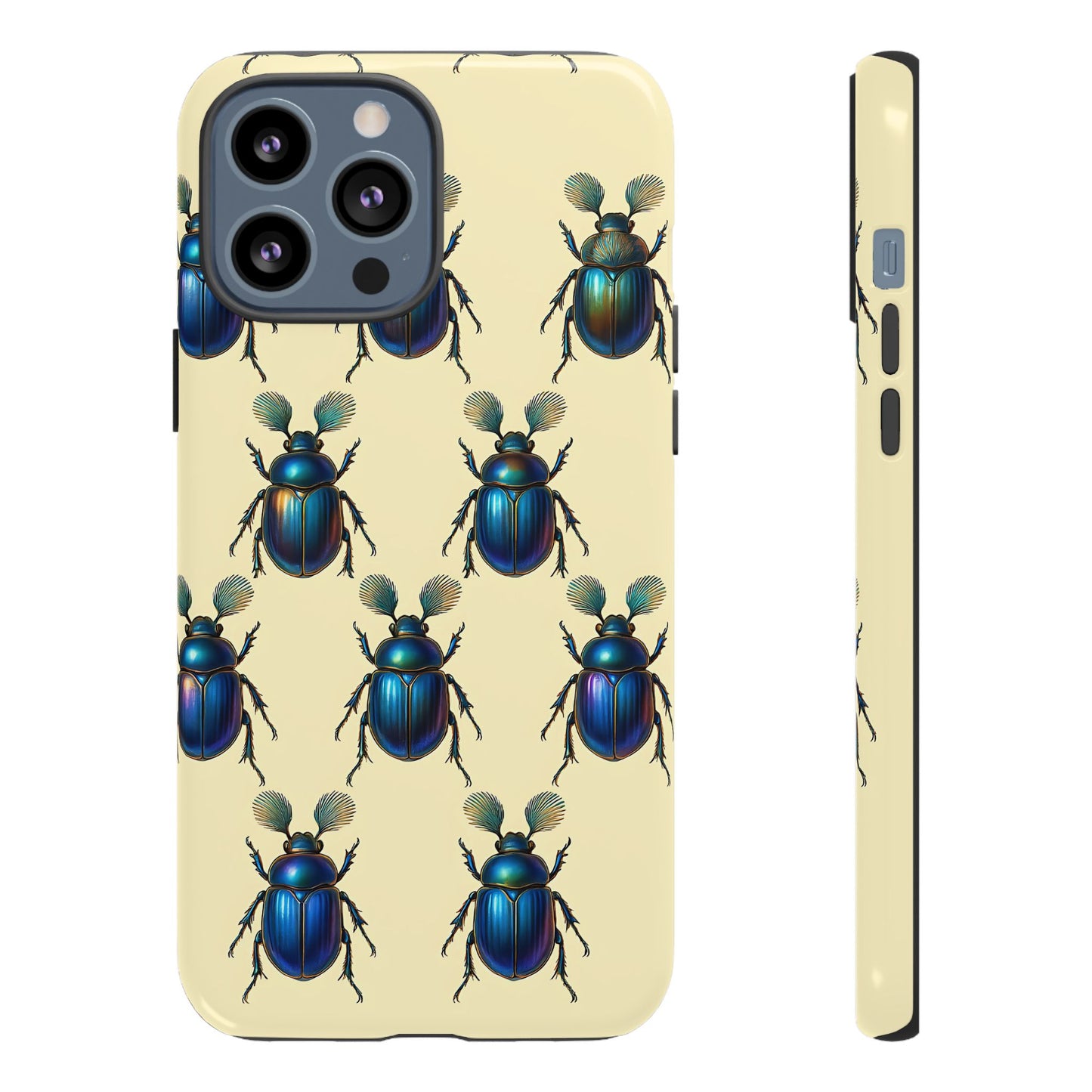 Beetle Tough Phone Case - Nature-Inspired Insect Art, Vintage Bug Pattern Design, Compatible with iPhone, Galaxy, and Google Phones