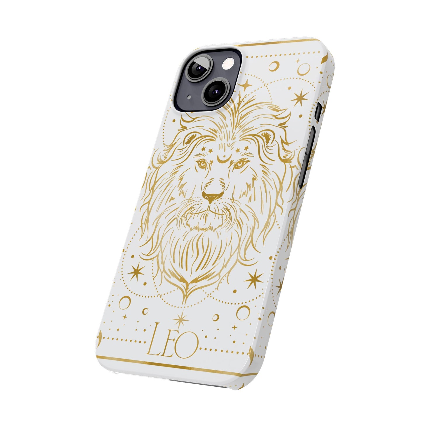Leo Zodiac Slim Phone Case, Astrology Gift for Her, Celestial Star Sign Cover, Compatible with iPhone 17, 16, 15, 14, 13, 12, 11