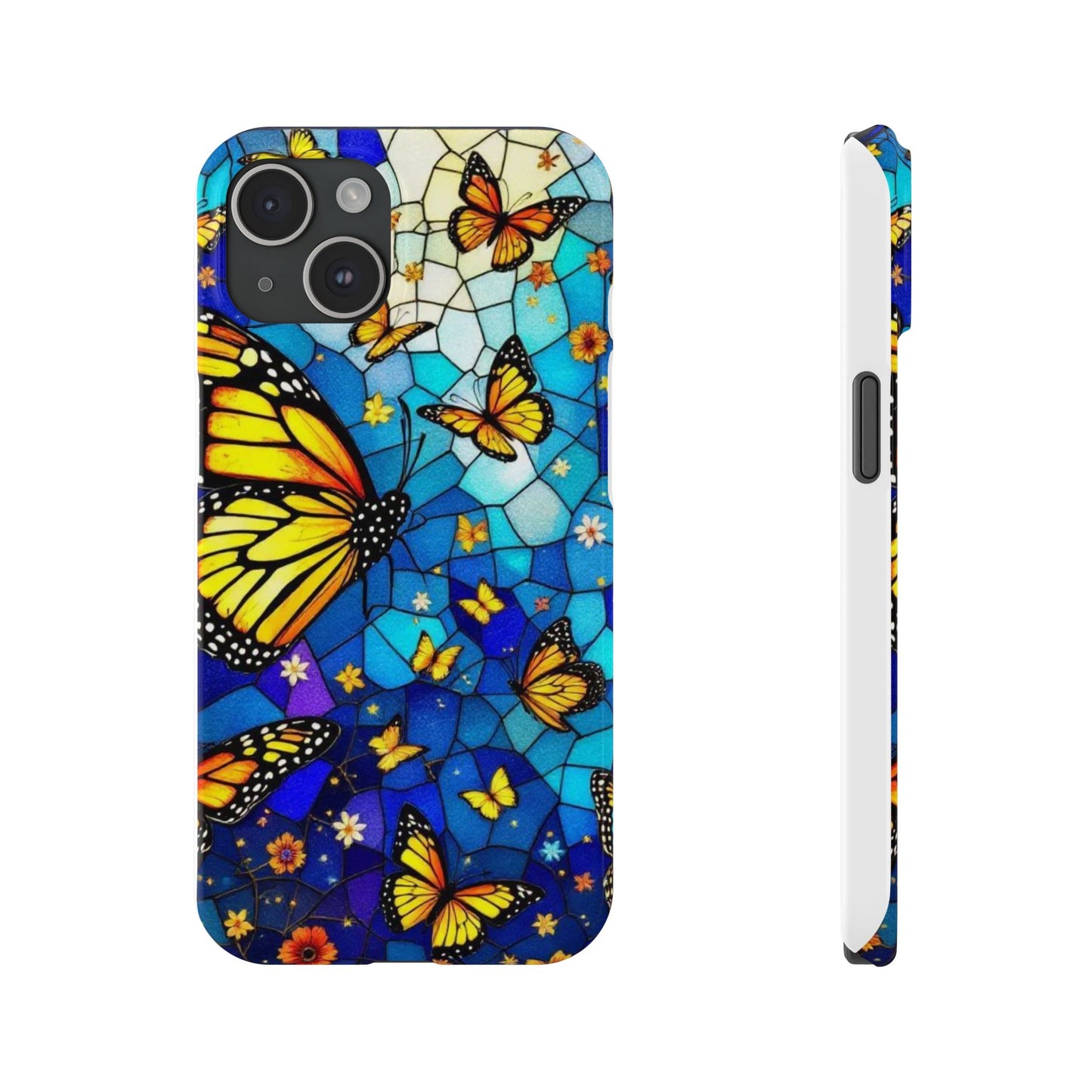 Butterfly Garden Slim Phone Case - Colorful Floral Design, Gift for Nature Lovers, Birthday Surprise, Eco-Friendly, Summer Vibes