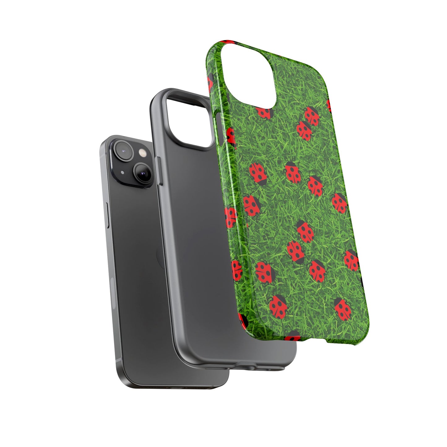 Ladybug Tough Phone Case - Cute Insect Aesthetic, Nature Pattern Art Design, Compatible with iPhone, Galaxy, and Google Phones