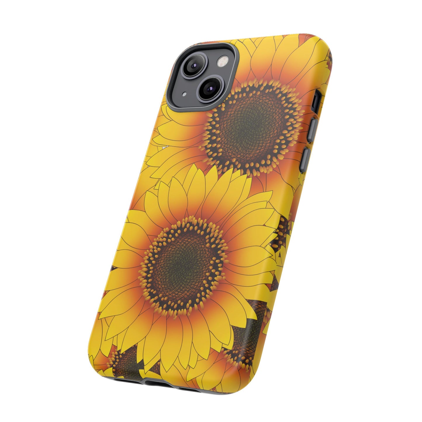 Sunflower Aesthetic Tough Phone Case - Bright Floral Art, Bold Yellow Sunflower Design, Compatible with iPhone, Galaxy, and Google Phones