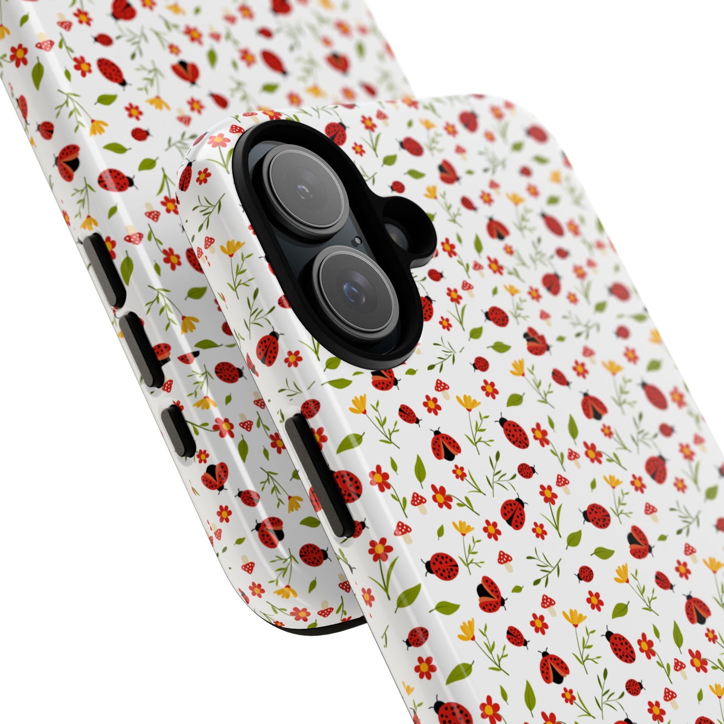 Ladybug Tough Phone Case - Cute Insect Aesthetic, Nature-Inspired Pattern Art, Compatible with iPhone, Galaxy, and Google Phones