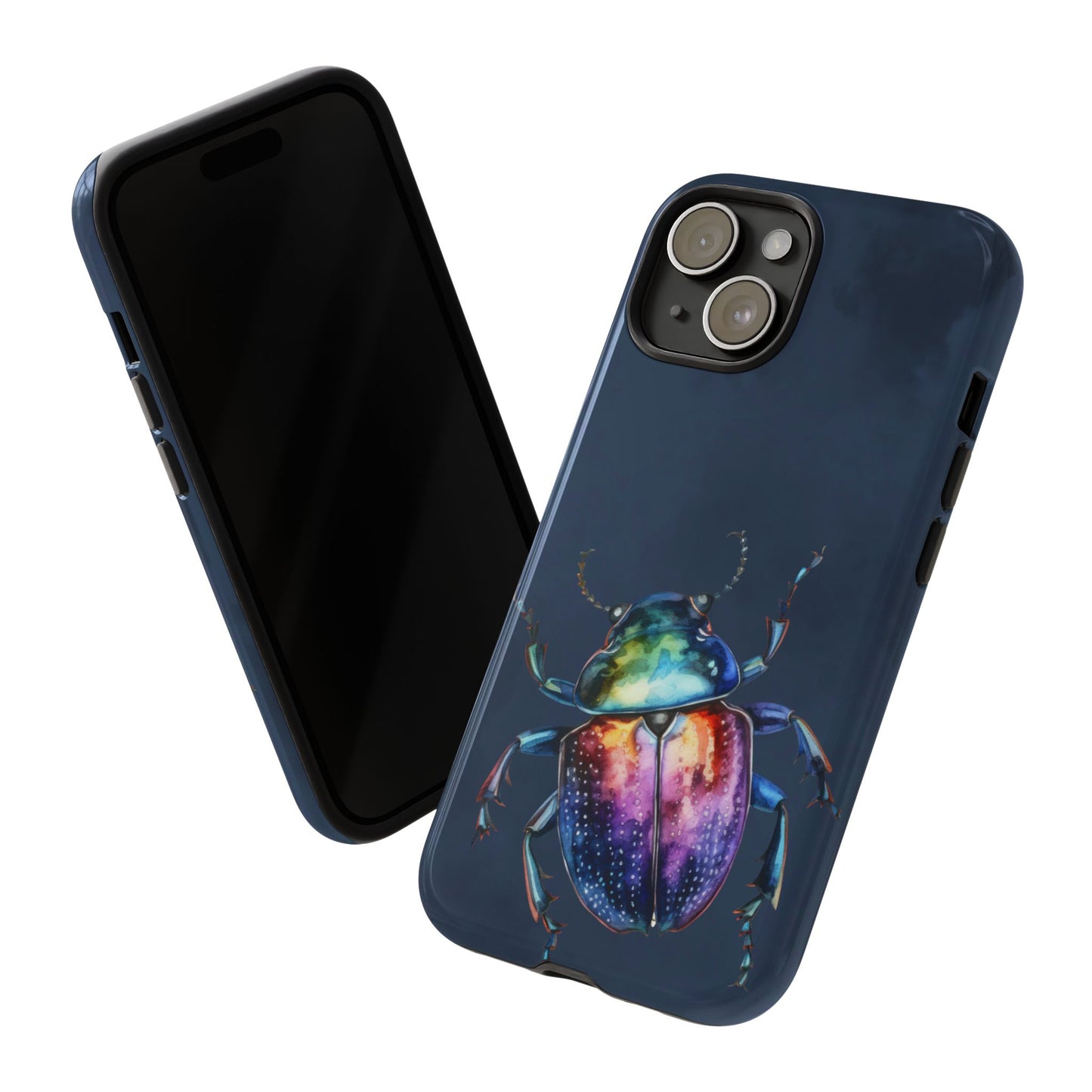 Iridescent Beetle Tough Phone Case - Insect Art Design, Nature-Inspired Pattern, Compatible with iPhone, Galaxy, and Google Phones