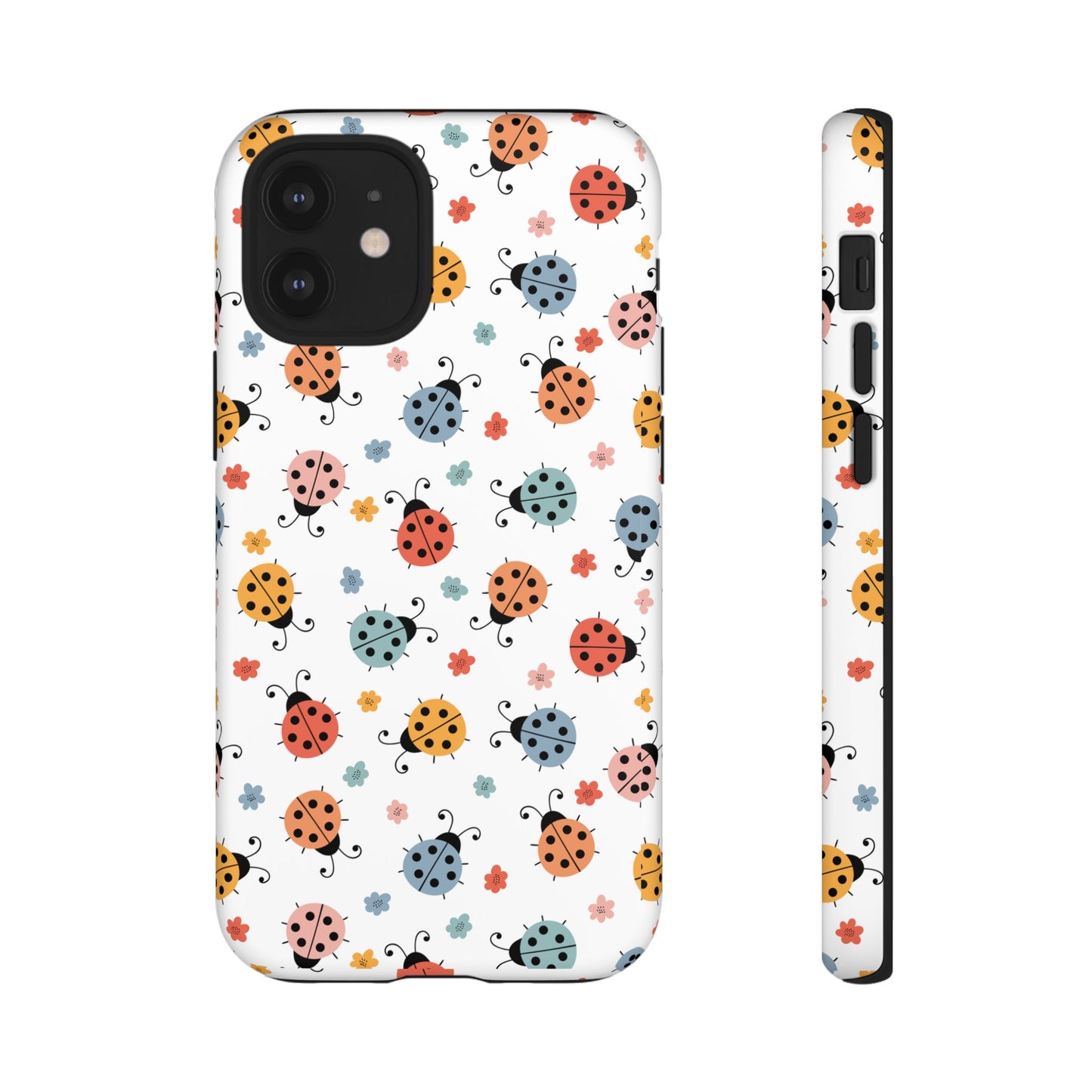 Ladybug Tough Phone Case - Cute Insect Aesthetic, Nature-Inspired Pattern Art, Compatible with iPhone, Galaxy, and Google Phones