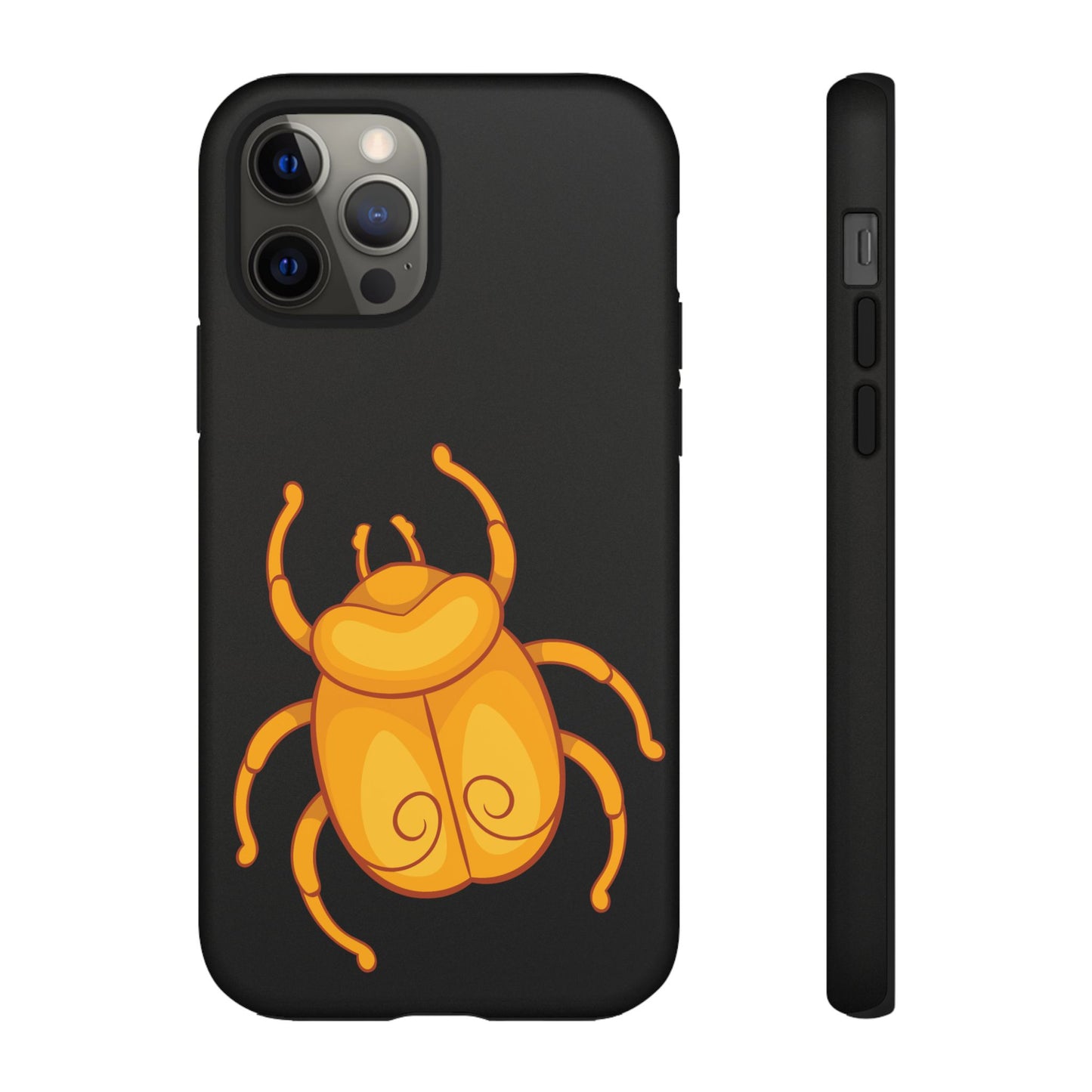 Ancient Egyptian Scarab Tough Phone Case - Gold Beetle Design, Mythological Insect Art, Compatible with iPhone, Galaxy, and Google Phones