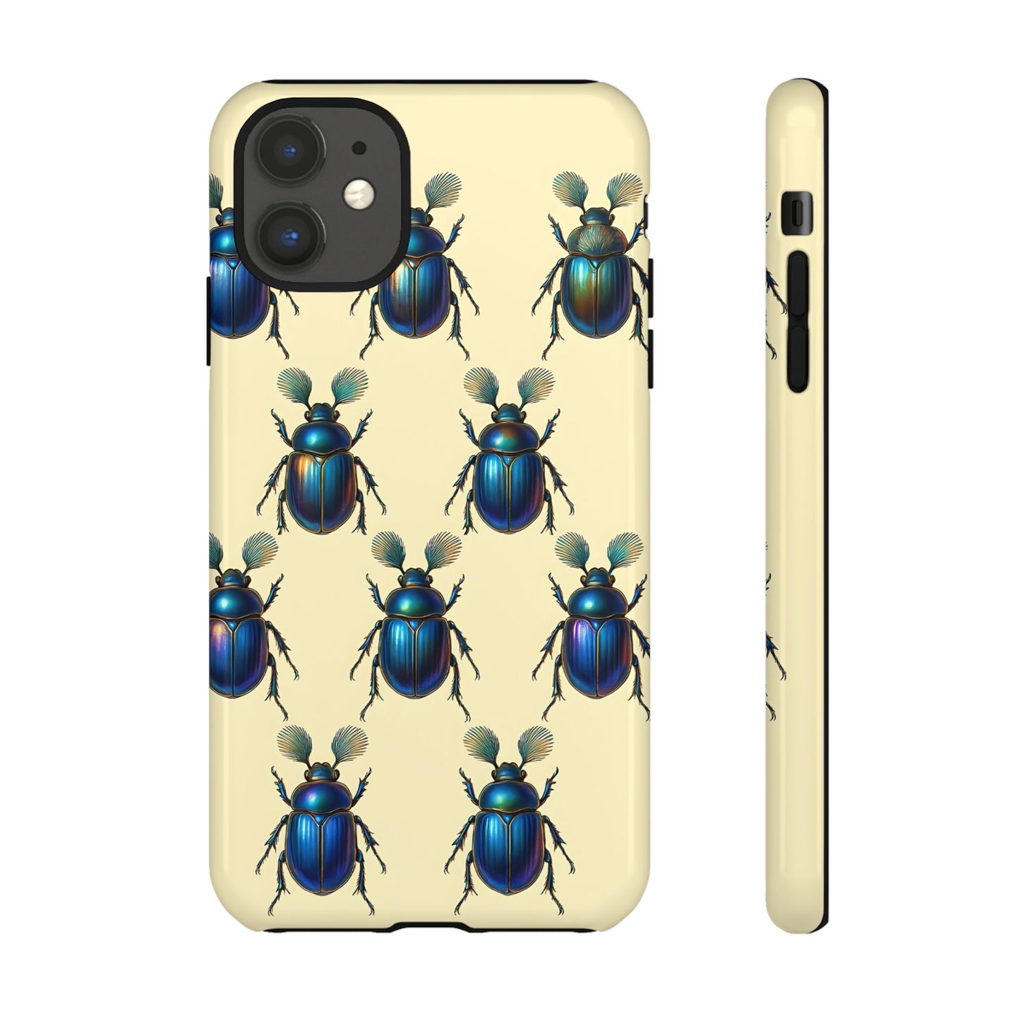 Beetle Tough Phone Case - Nature-Inspired Insect Art, Vintage Bug Pattern Design, Compatible with iPhone, Galaxy, and Google Phones