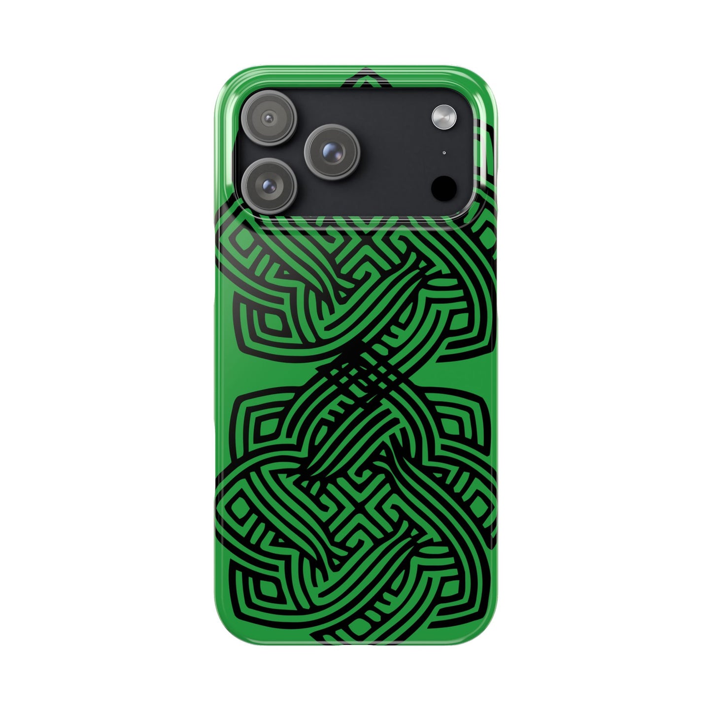 Celtic Knot Slim Phone Case, St. Patrick Design Phone Cover Compatible with iPhone 17, 16, 15, 14, 13, 12, 11