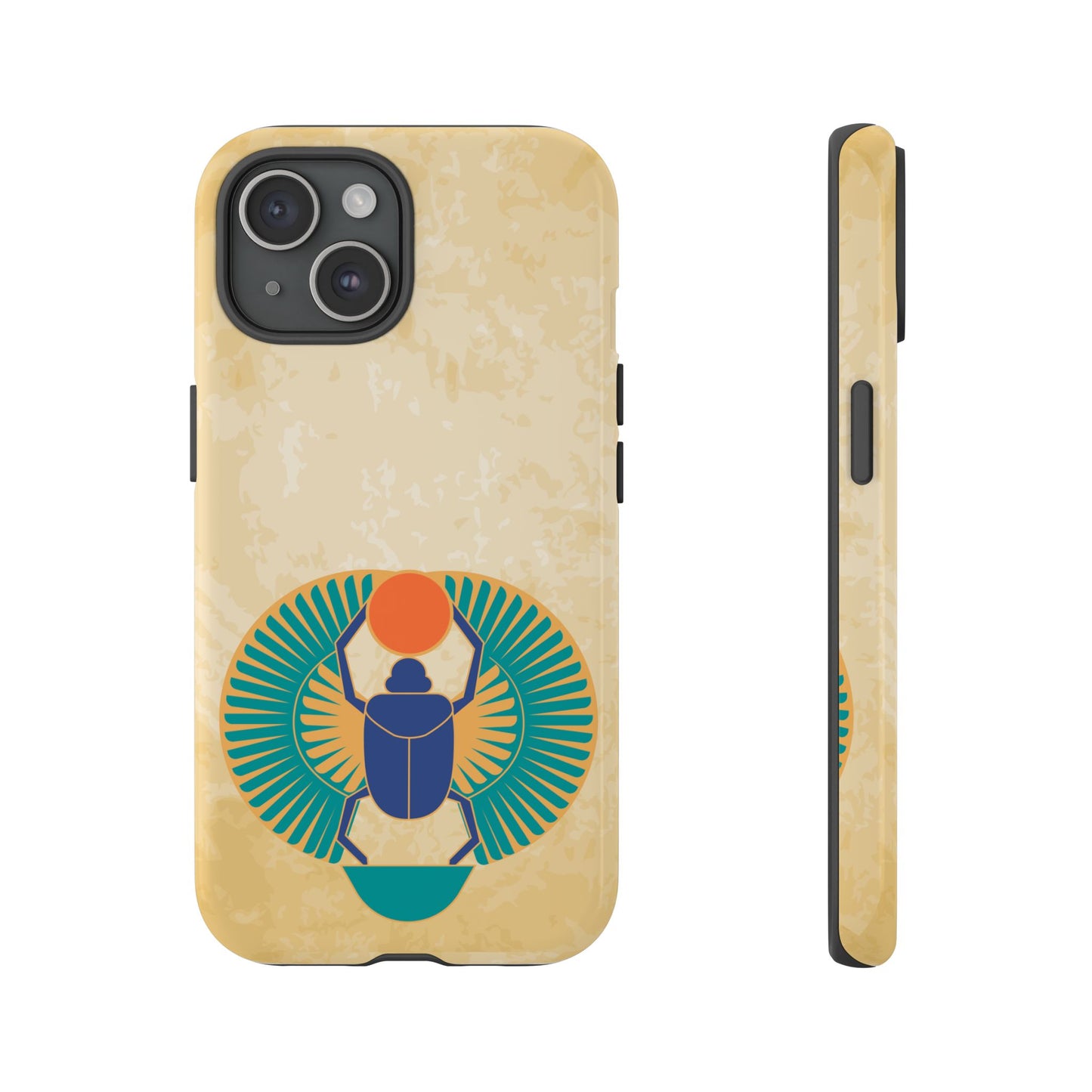 Ancient Egyptian Scarab Beetle Tough Phone Case - Symbol of Rebirth Design, Mythological Art, Compatible with iPhone, Galaxy, and Google