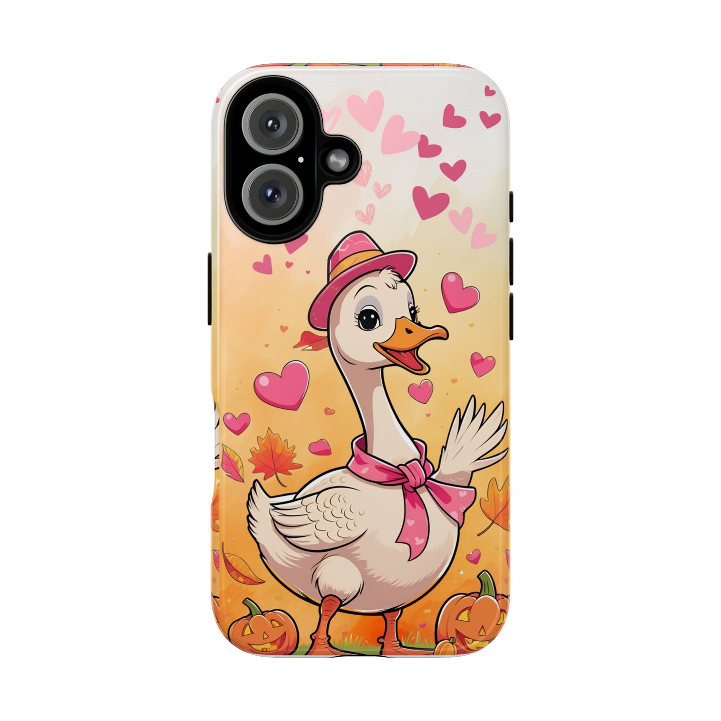 Summerween Silly Goose Phone Case, Coquette Halloween Phone Cover, Cozy Cute Halloween Aesthetic Case, Pink Hearts Fall Glam Girl Accessory