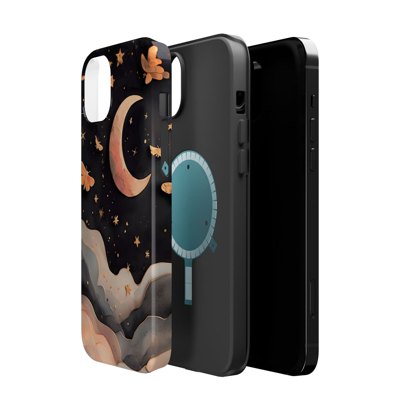 Moonlit Dream Magnetic Phone Case Night Sky Art, Celestial Design, Moon Lovers, Compatible with iPhone 17, 16, 15, 14, 13